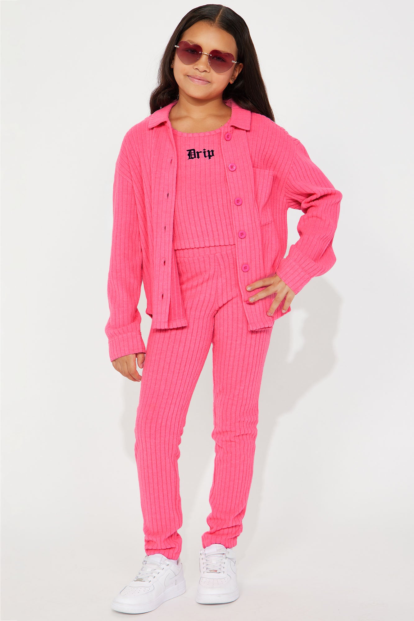 Mini Drip Too Hard Shacket With Pant Set