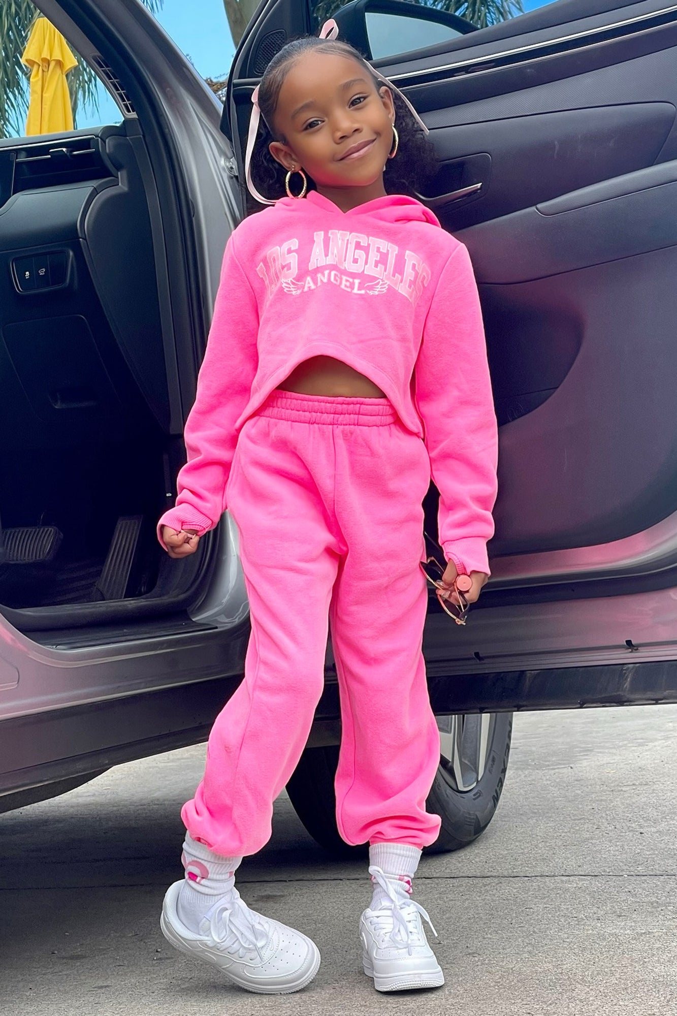 Mini Los Angeles Angel Cropped Fleece Jogger Set