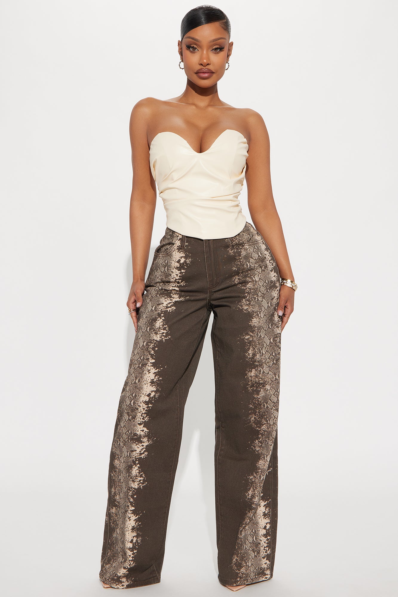Trust No Snakes Printed Baggy Jeans