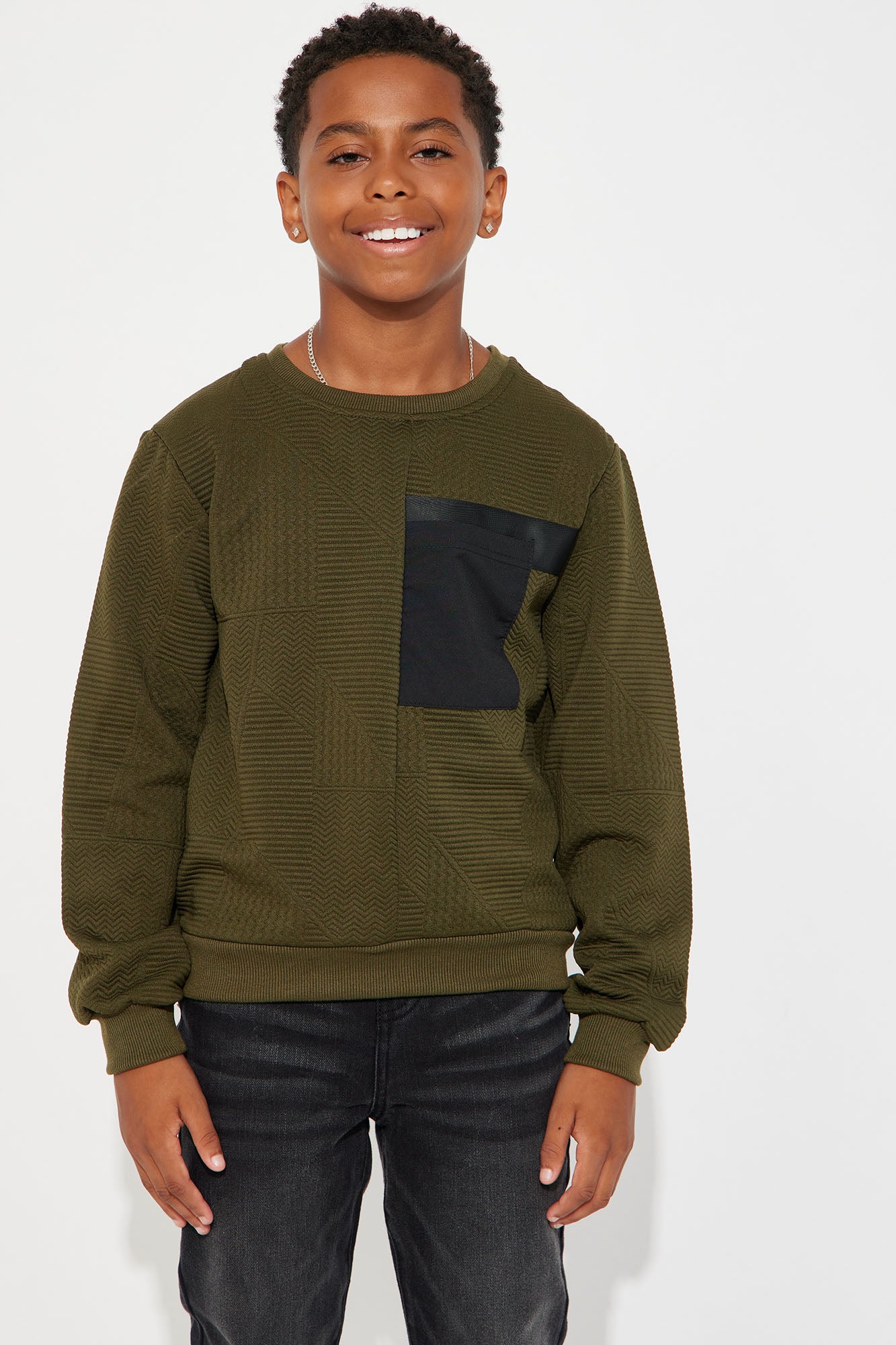 Mini Pick And Chose Textured Long Sleeve Top