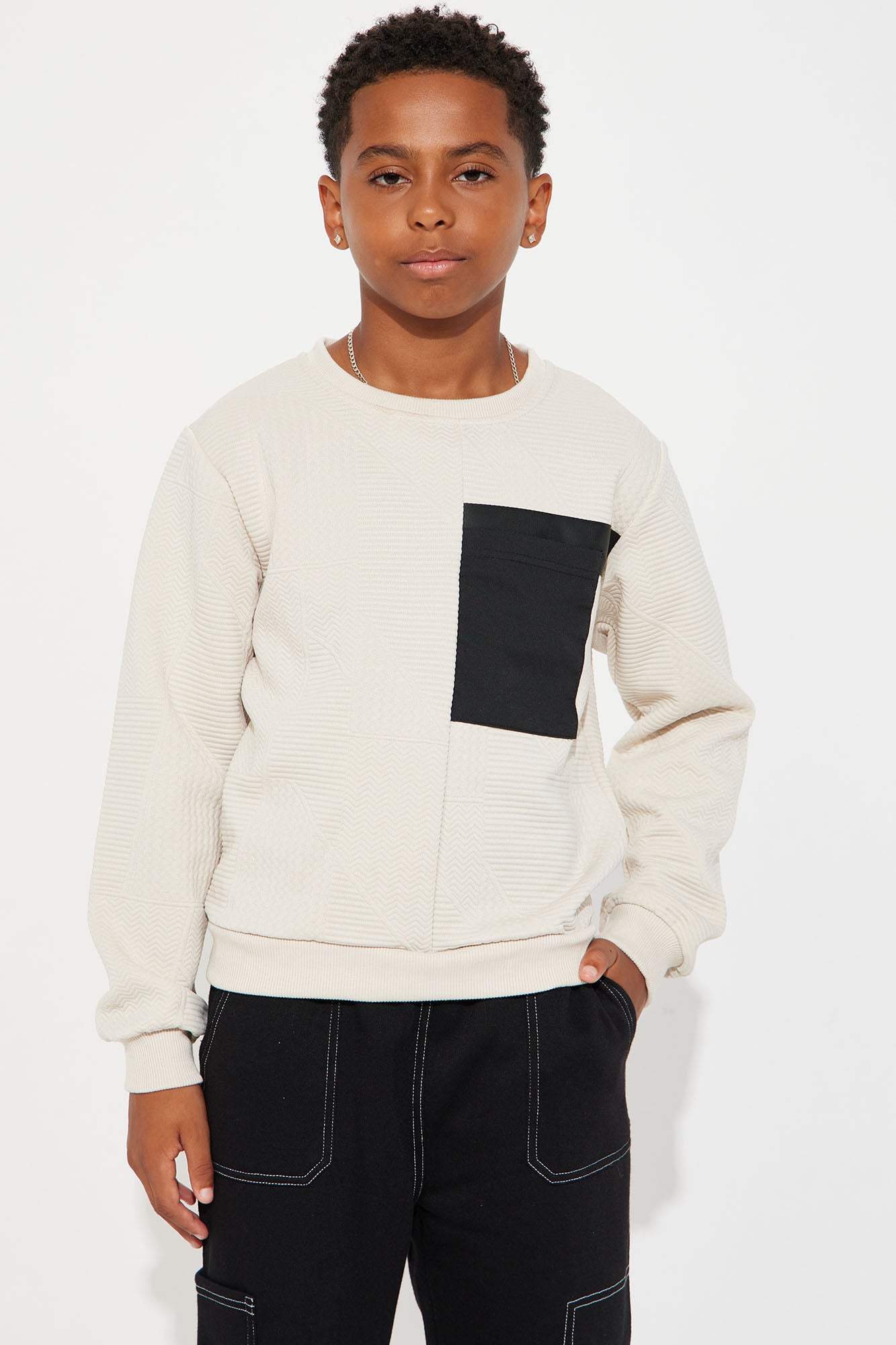 Mini Pick And Chose Textured Long Sleeve Top
