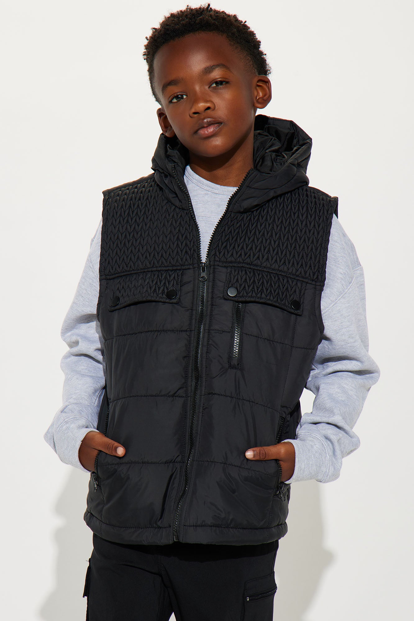 Mini The Outside Puffer Vest With Hood