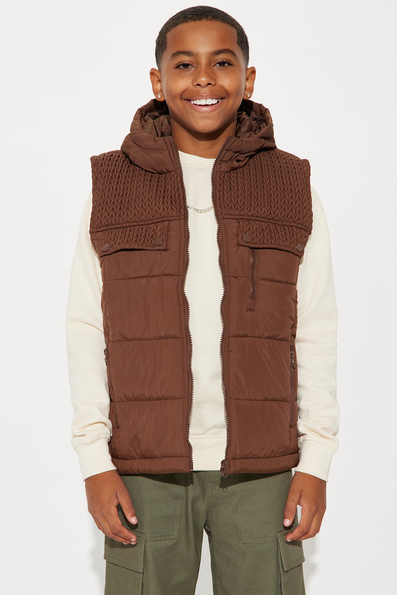 Mini The Outside Puffer Vest With Hood