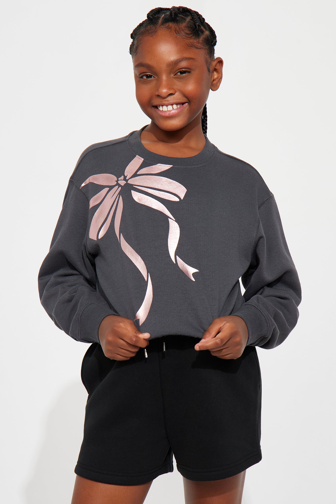 Mini Cropped Ribbon Long Sleeve