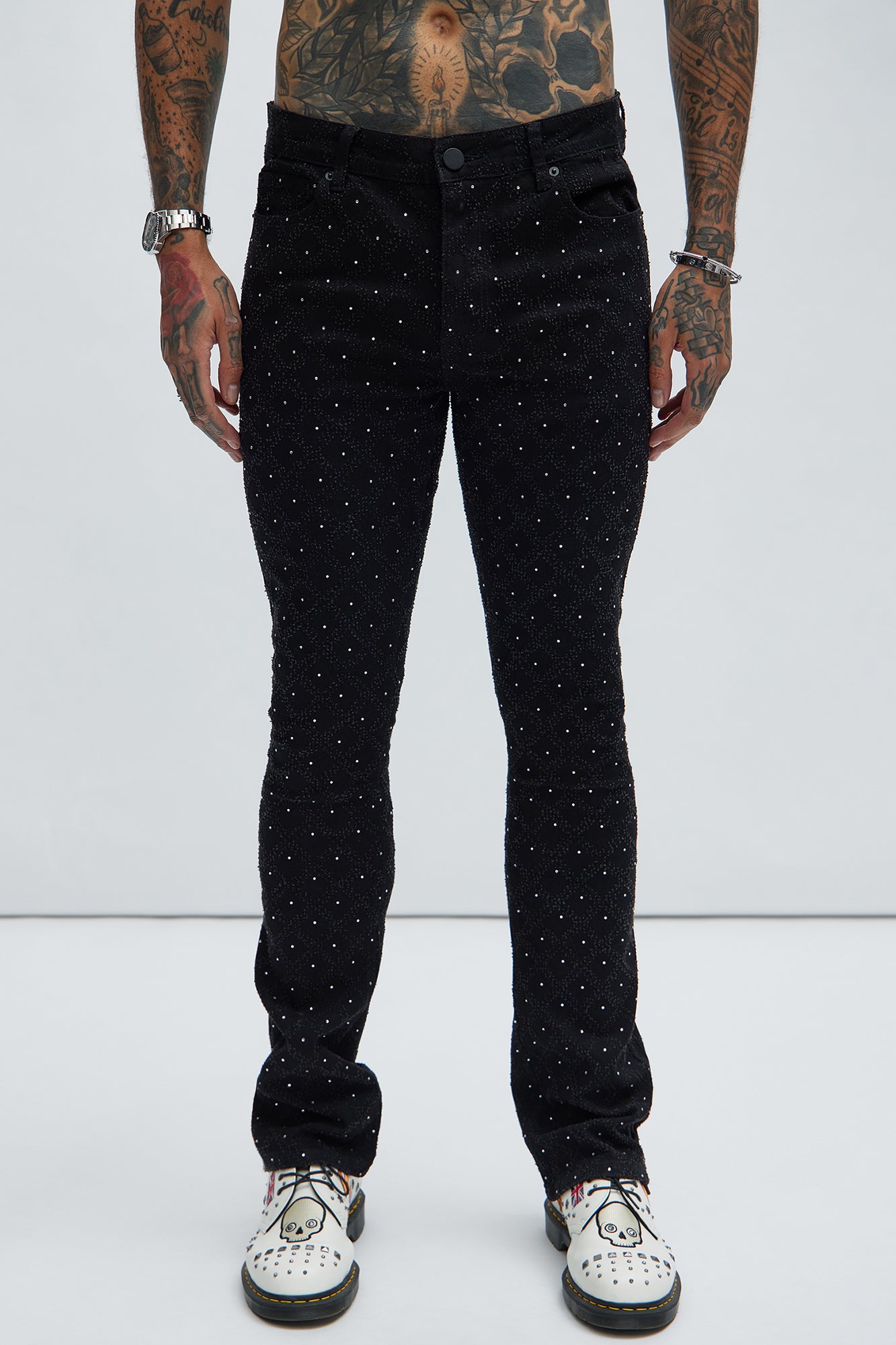 I Be Jeweled Stacked Skinny Flare Jeans