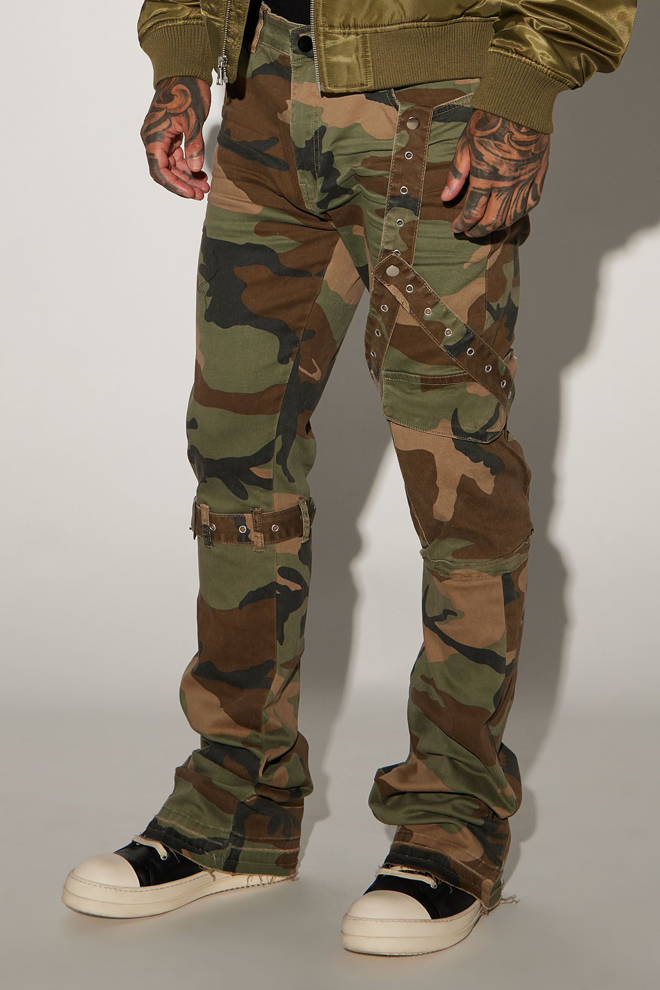 Strap Me Up Stacked Skinny Flare Jeans