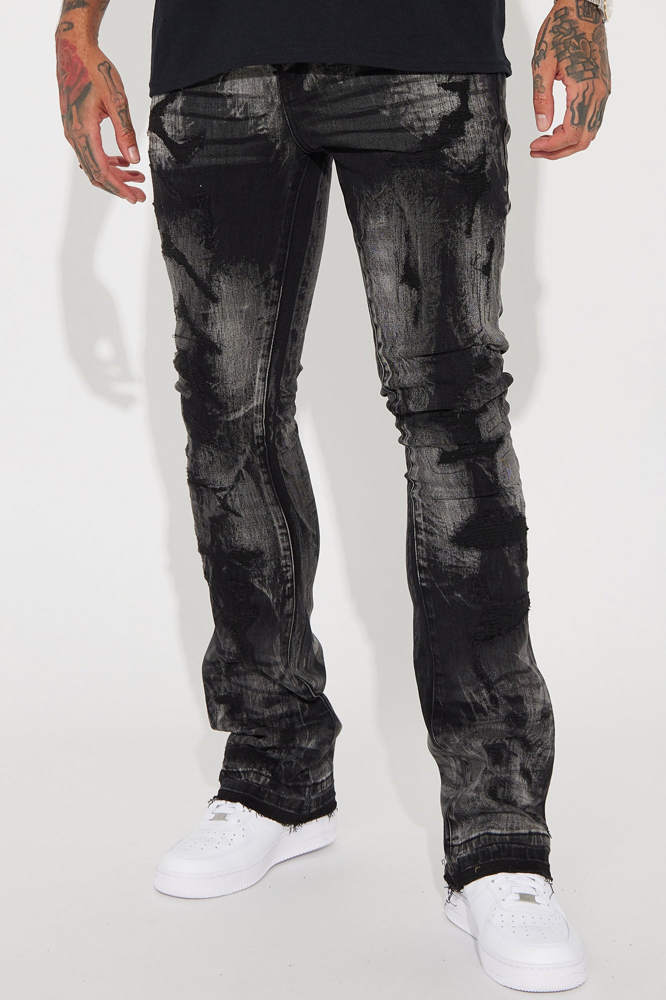 No Cap Stacked Skinny Flare Jeans