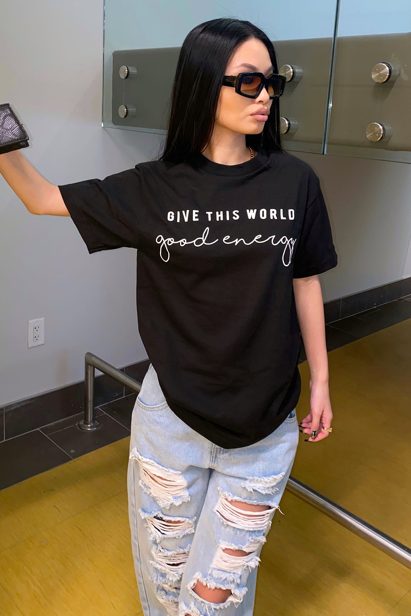 Give This World Good Energy Short Sleeve Top
