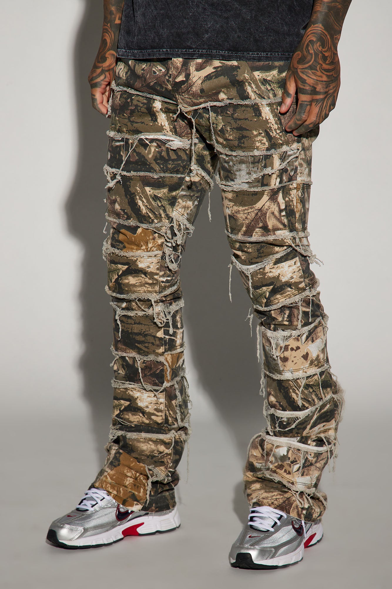 All Around Fray Stacked Skinny Flare Pants