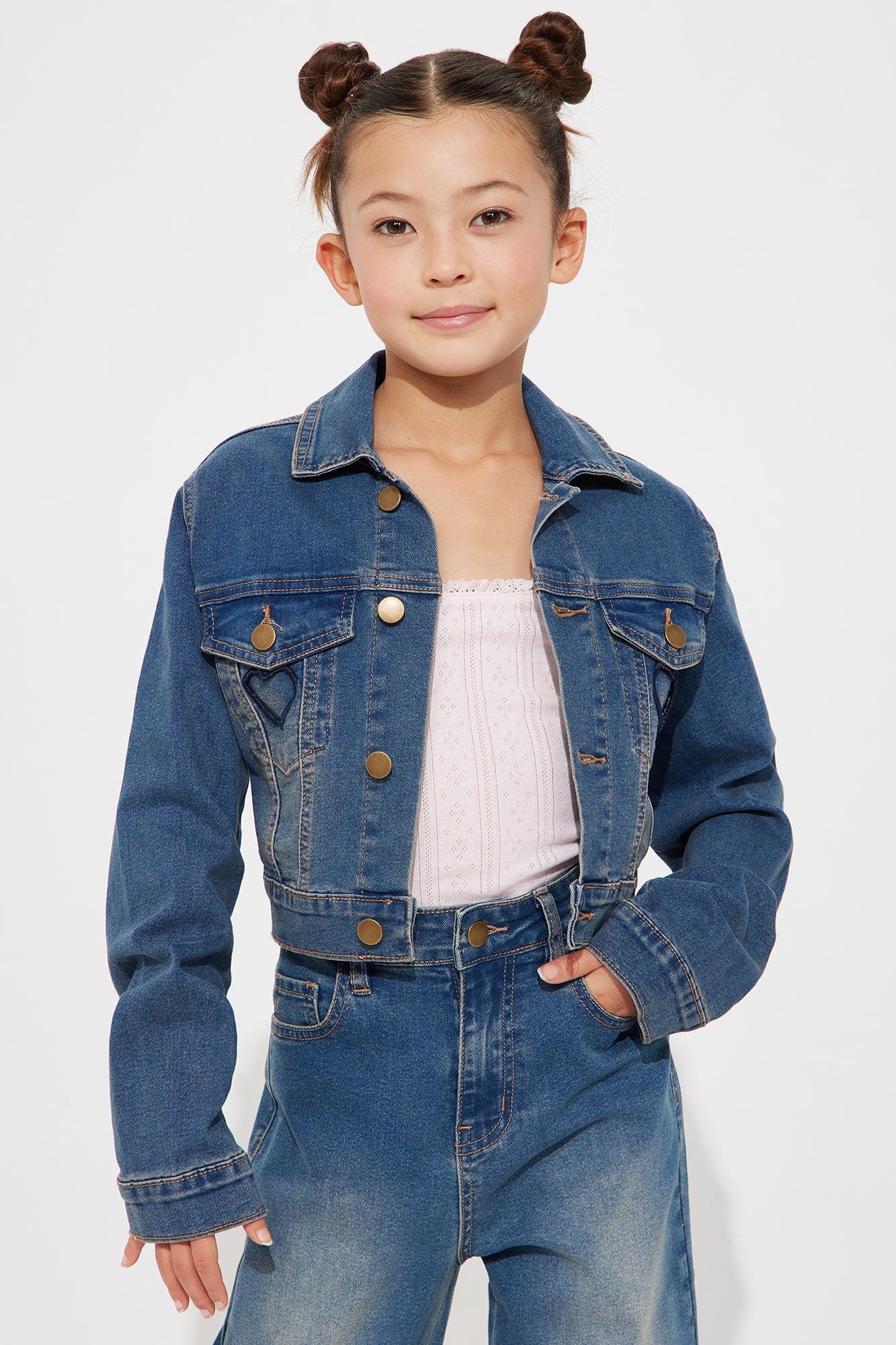 Mini With An Open Heart Cutout Denim Jacket