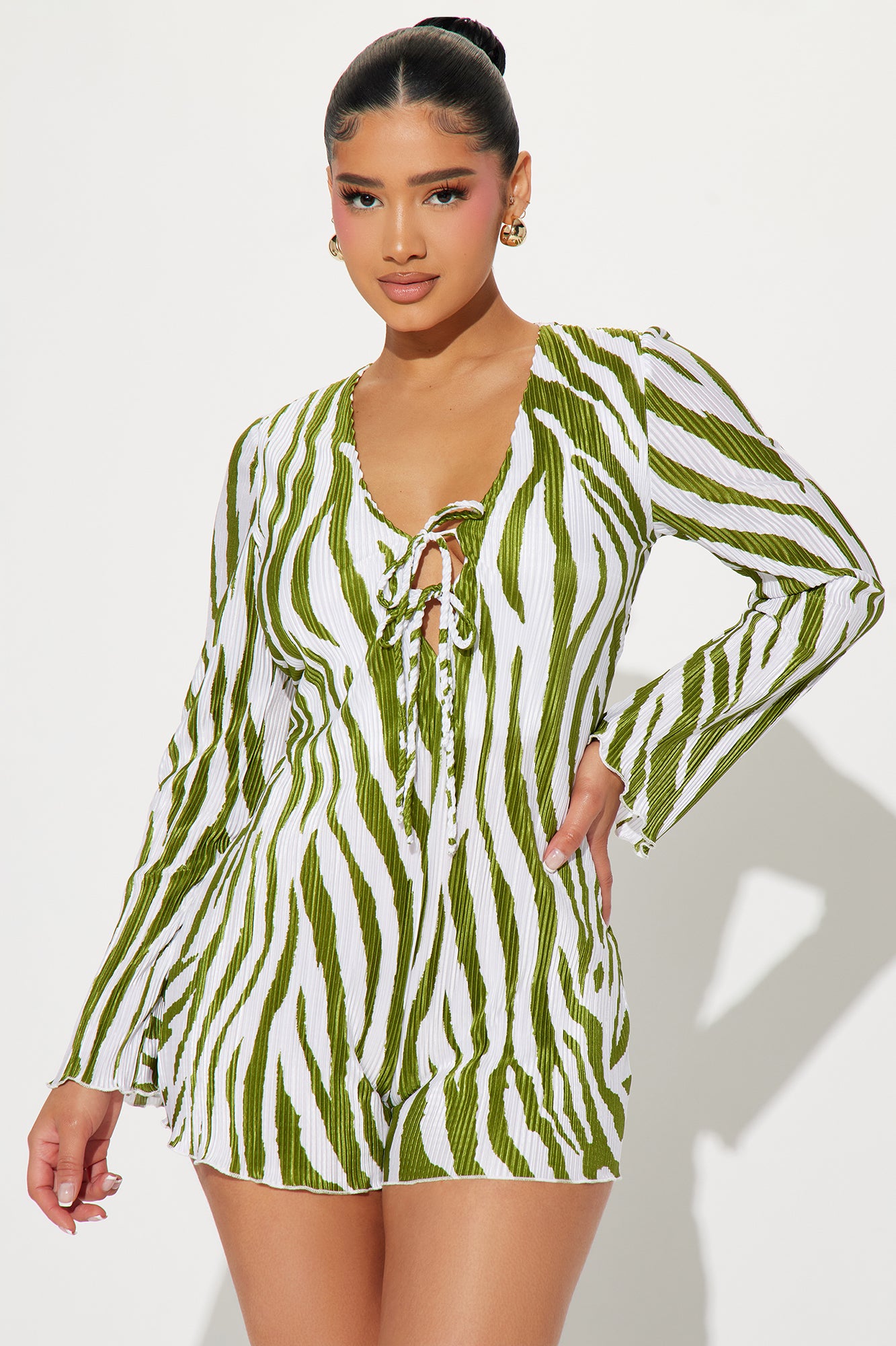 Been Wildin' Plisse Romper