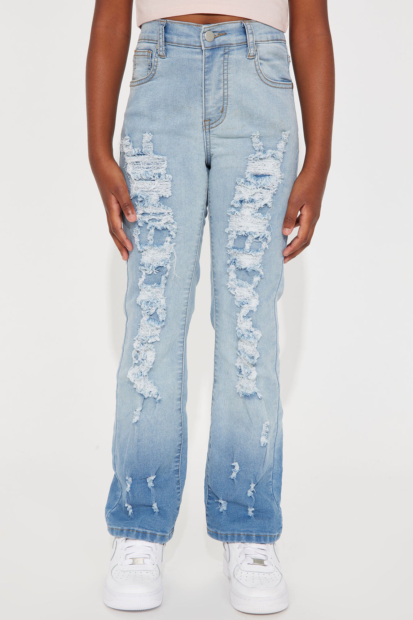 Mini Comfortable In My Skin Rip And Repair Jeans