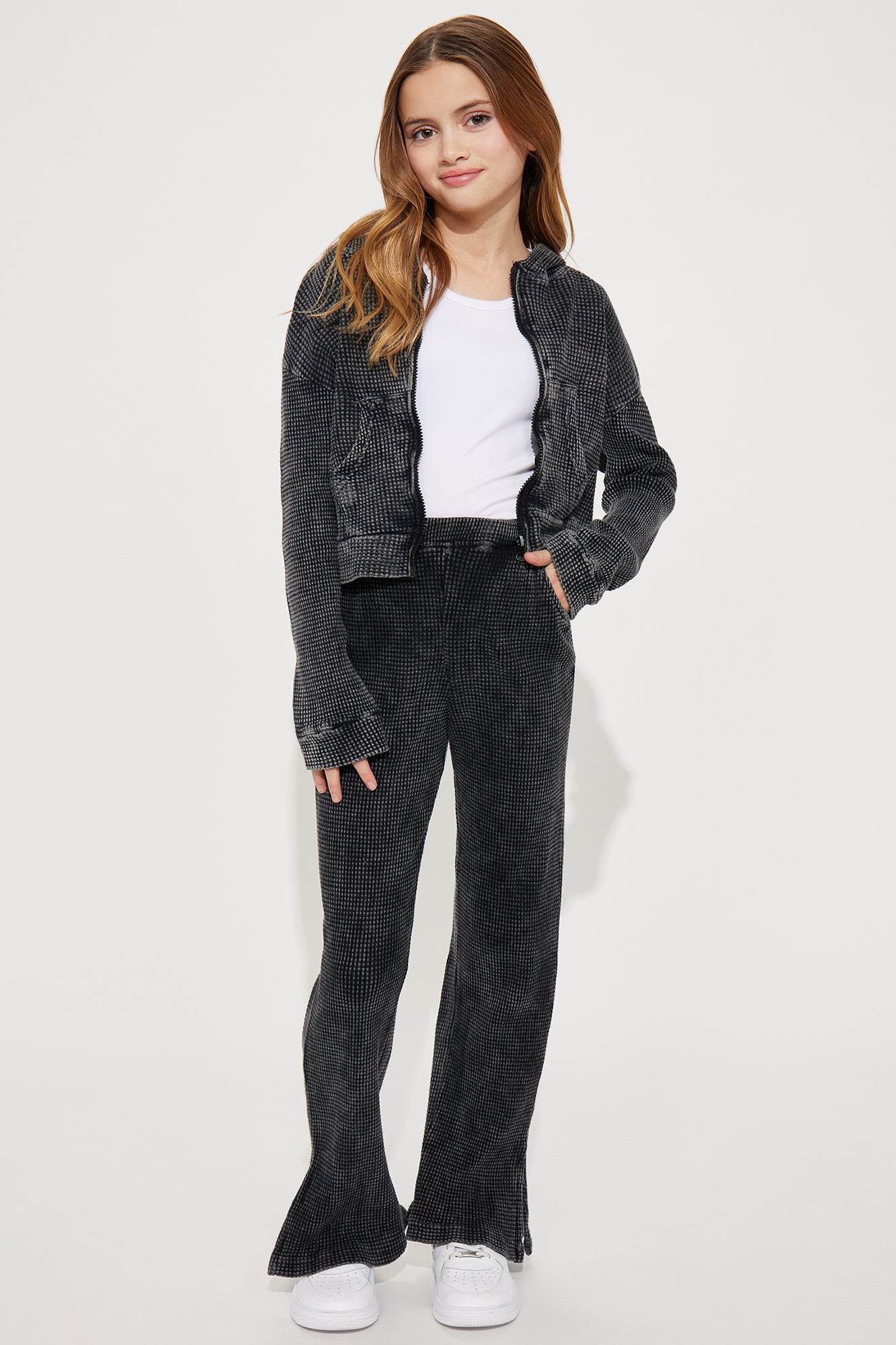 Mini Midnight Star Waffle Pant Set