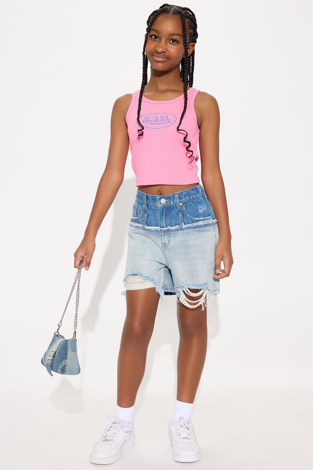 Mini Alicia Mixed Denim Shorts