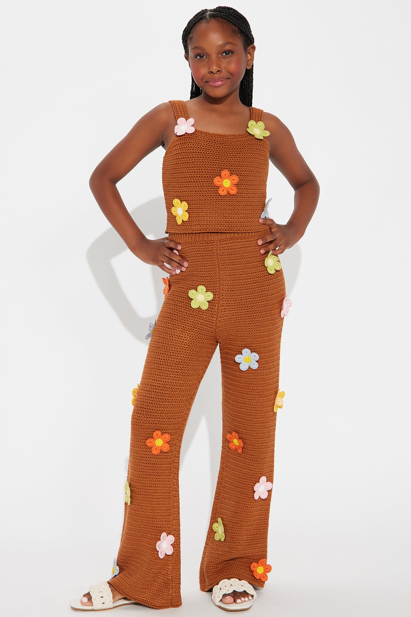 Mini Floral Fields Crochet Pant Set