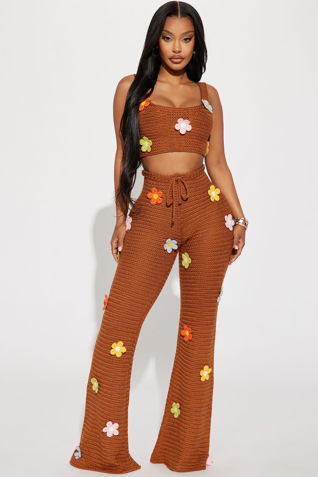 Floral Fields Crochet Pant Set