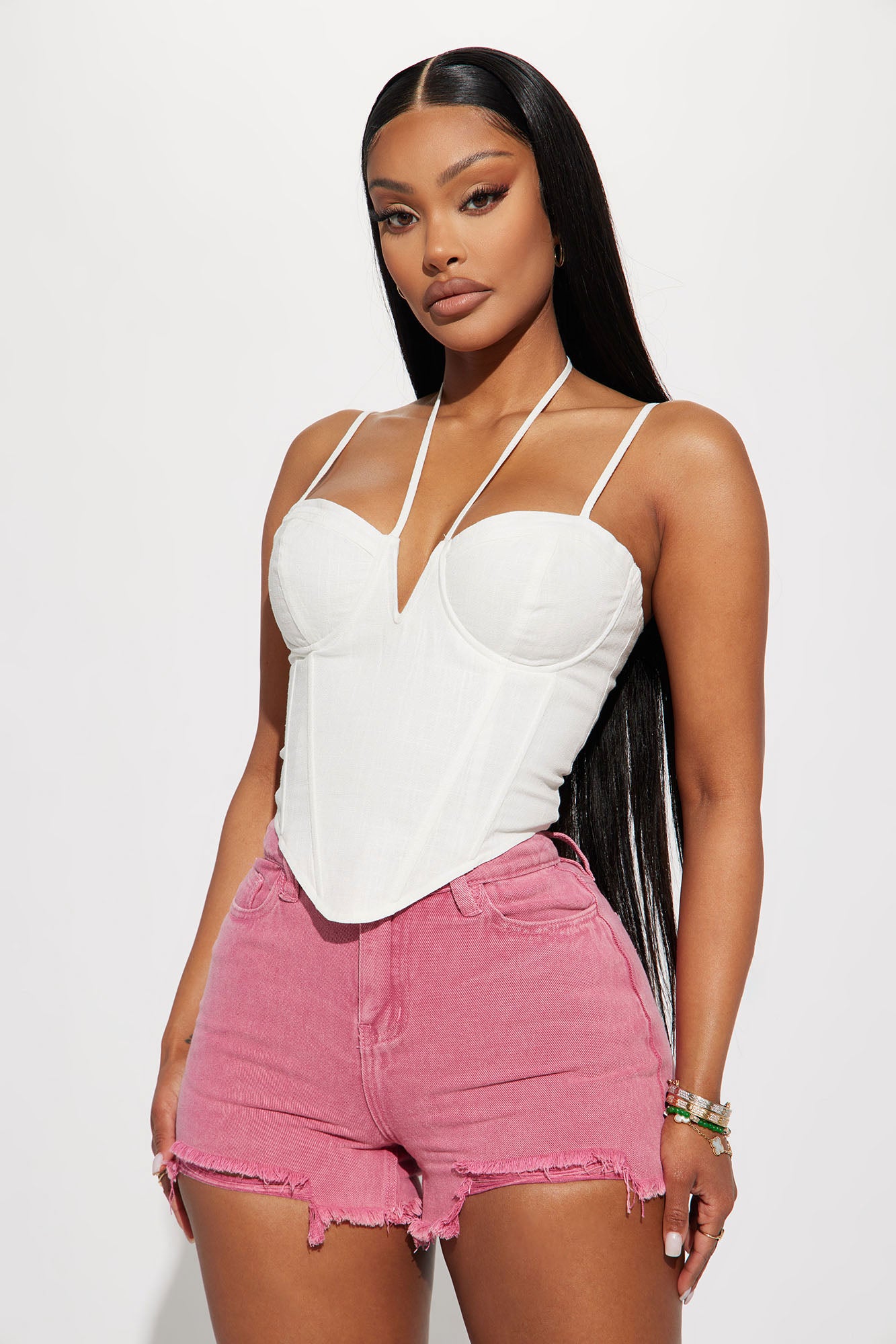 Tell Me A Secret Linen Corset Top