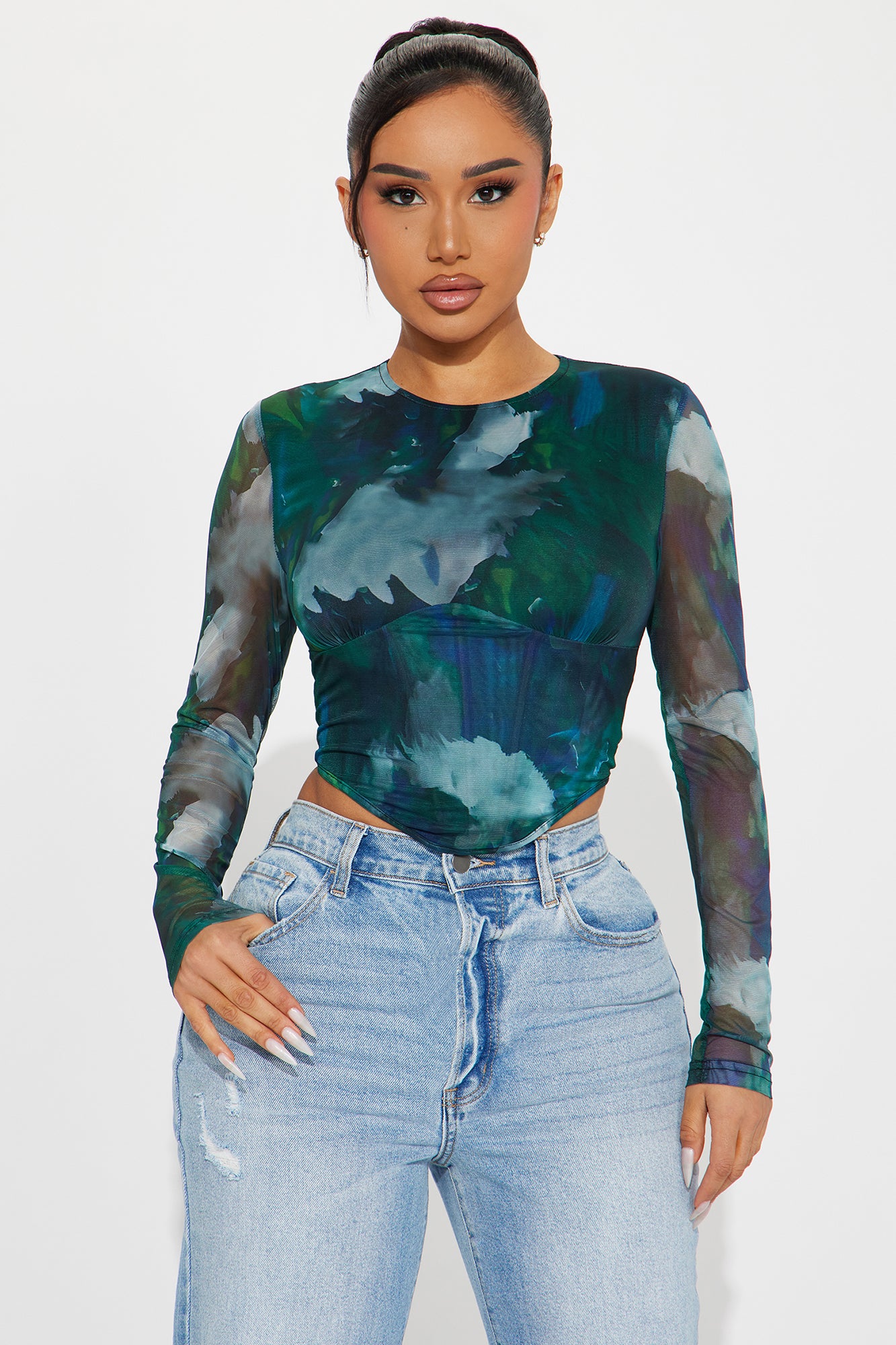 Natural Beauty Mesh Corset Top