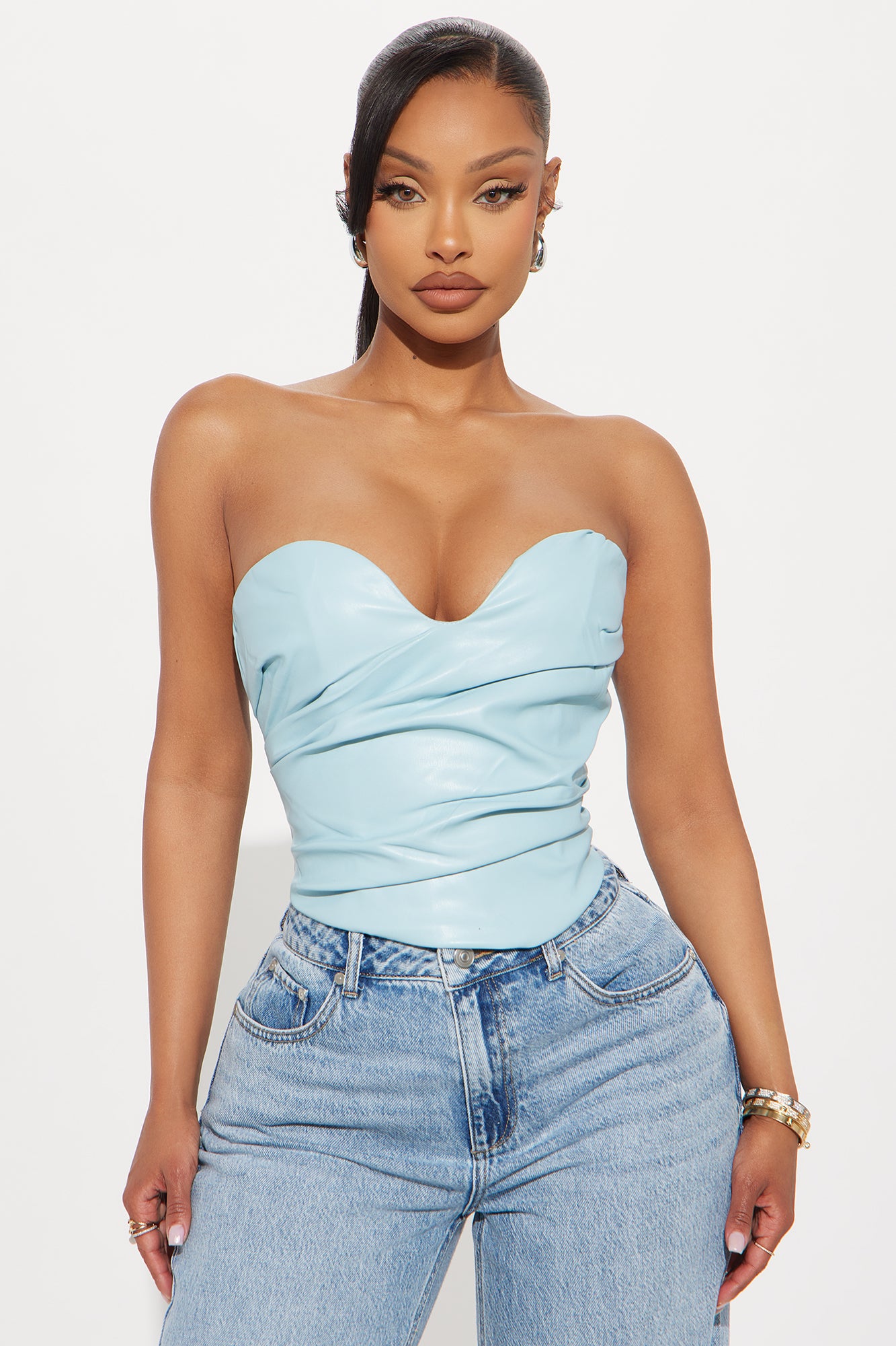 Catching Looks Faux Leather Top
