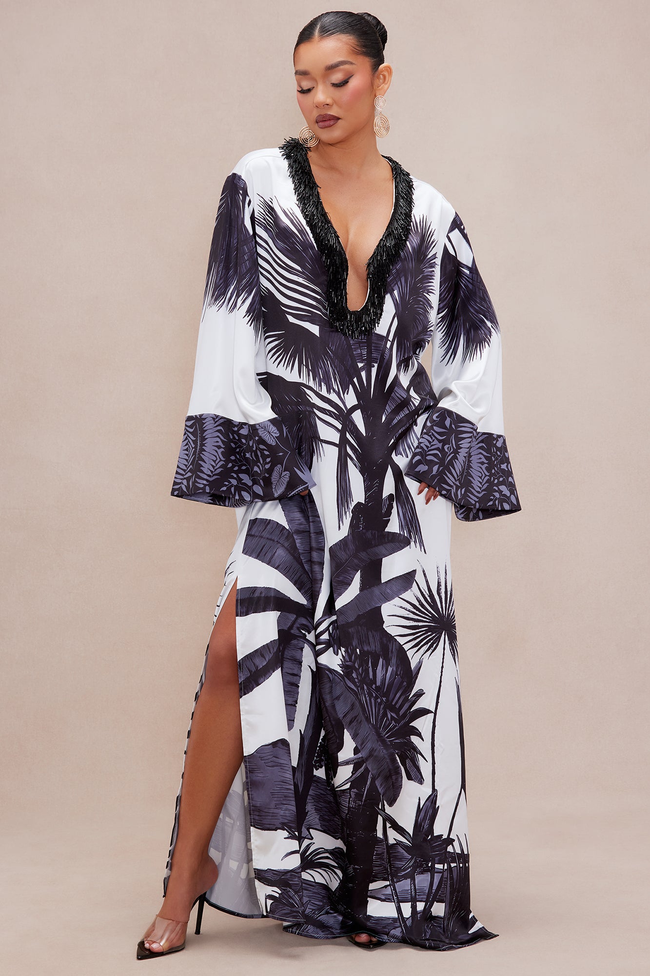 Sloan Satin Kaftan Maxi Dress