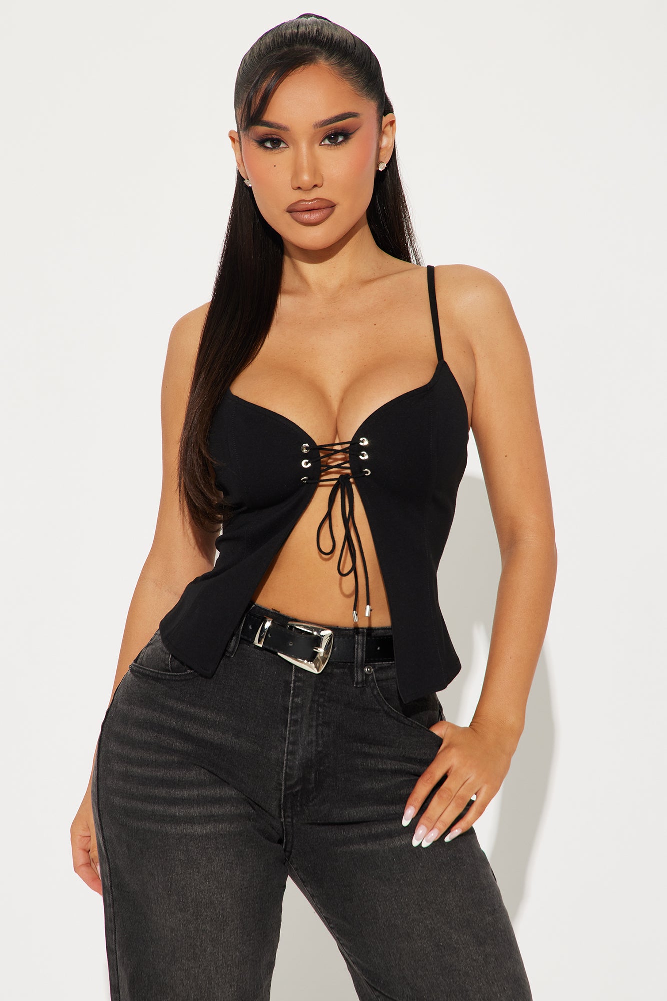 Aisha Lace Up Top