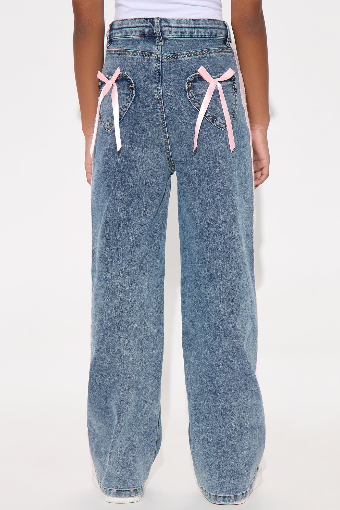 Mini Keep It Sweet Lace Trim Bow Jeans