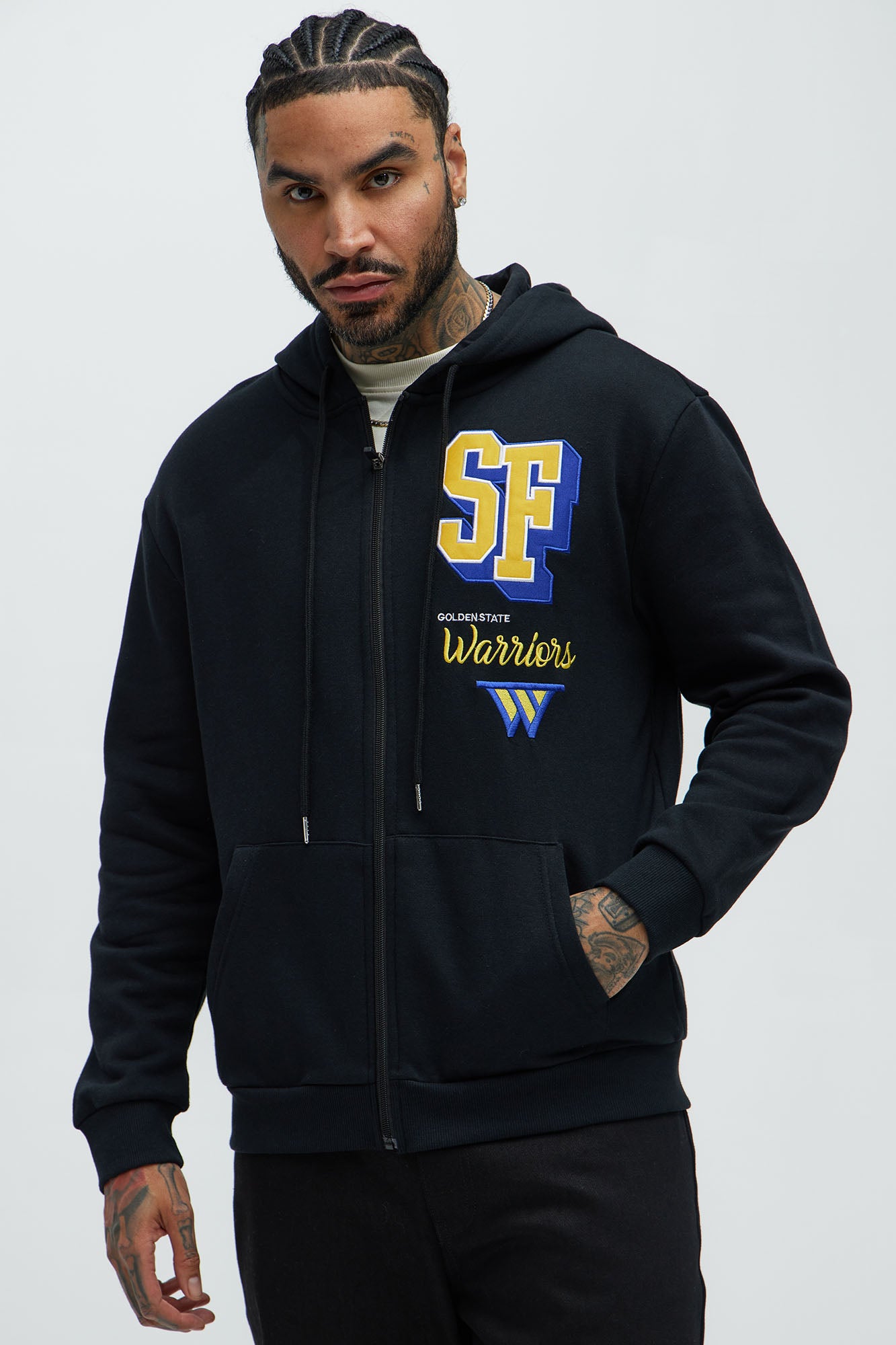 Warriors Bold Zip Up Hoodie
