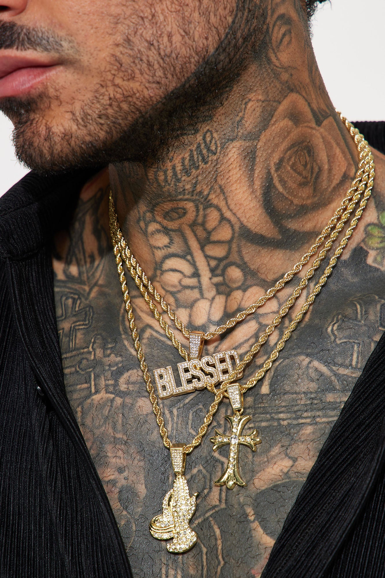 Stay Blessed 3 Piece Chain Necklace