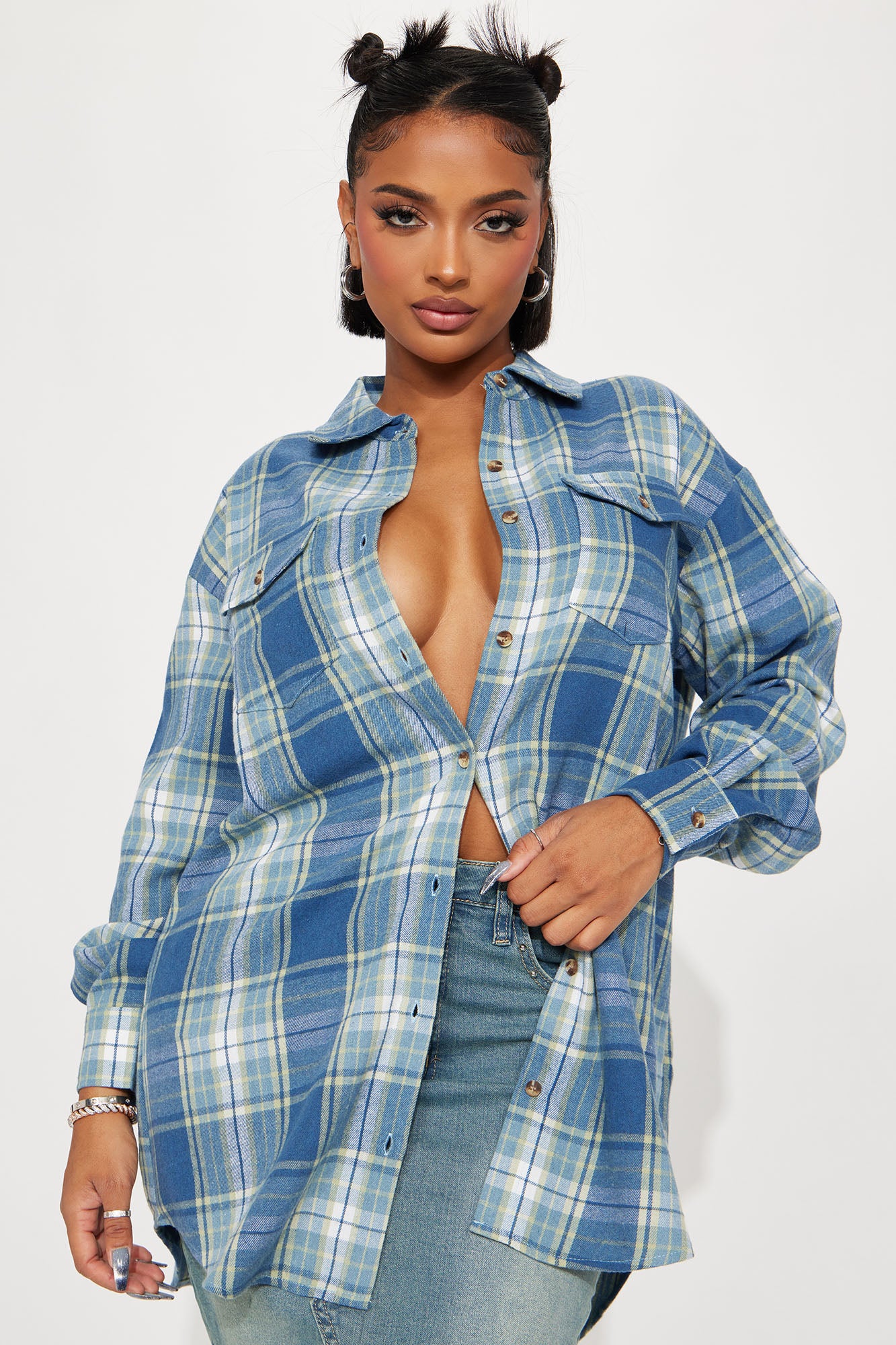 Pretty in Plaid Oversized Flannel Top