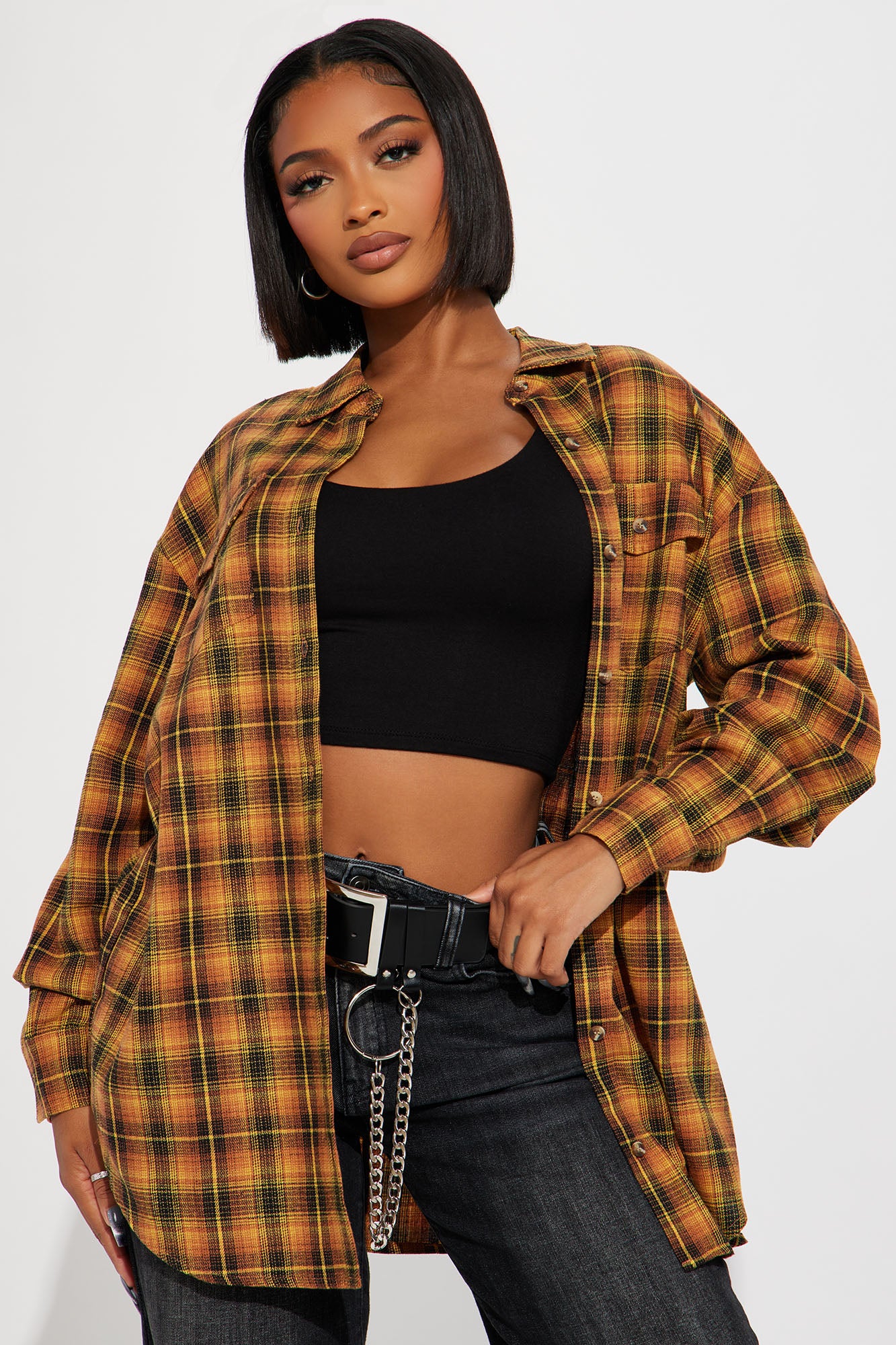 Pretty in Plaid Oversized Flannel Top