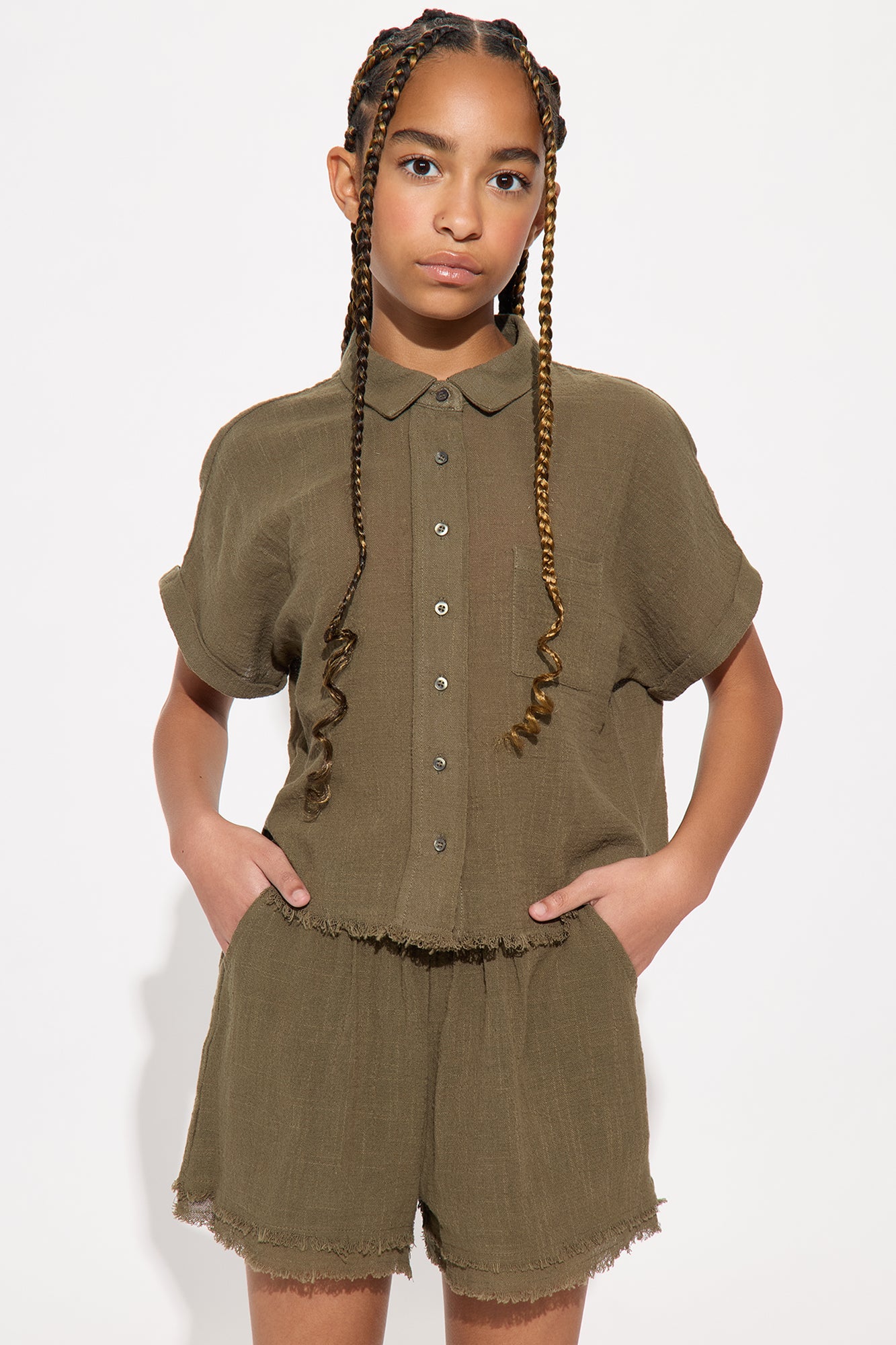 Mini Easy Breezy Linen Short Set