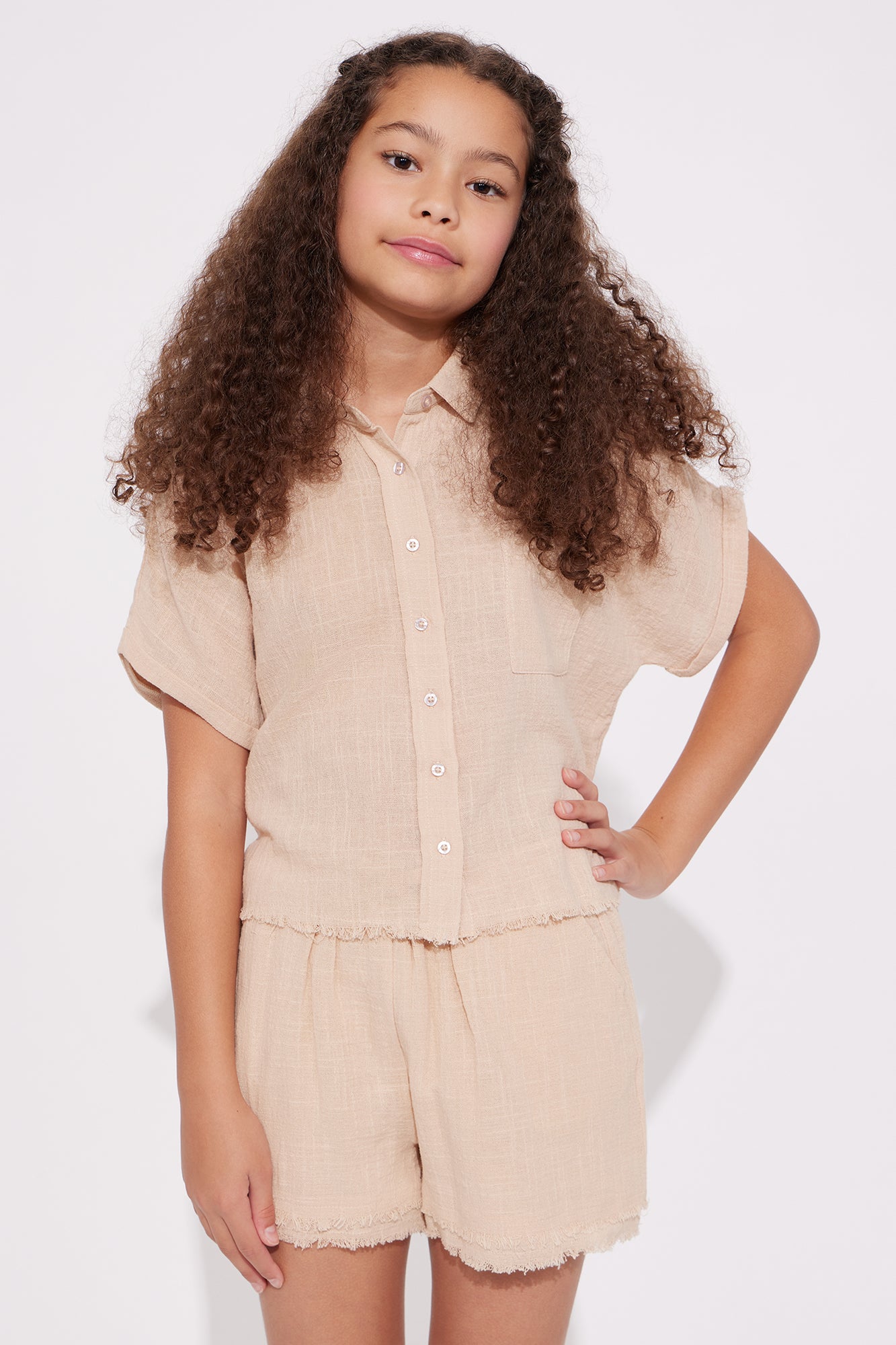 Mini Easy Breezy Linen Short Set