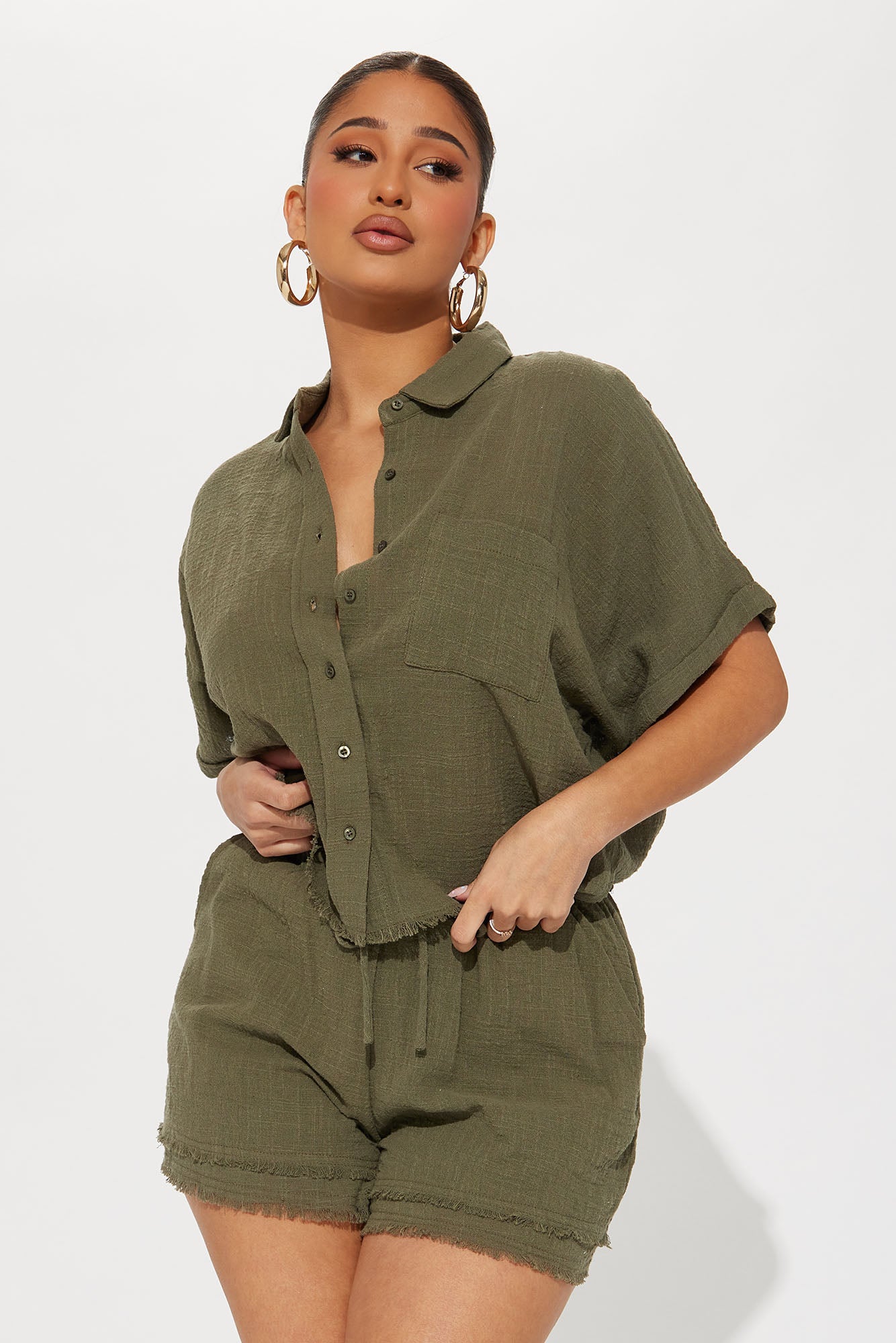 Easy Breezy Linen Short Set