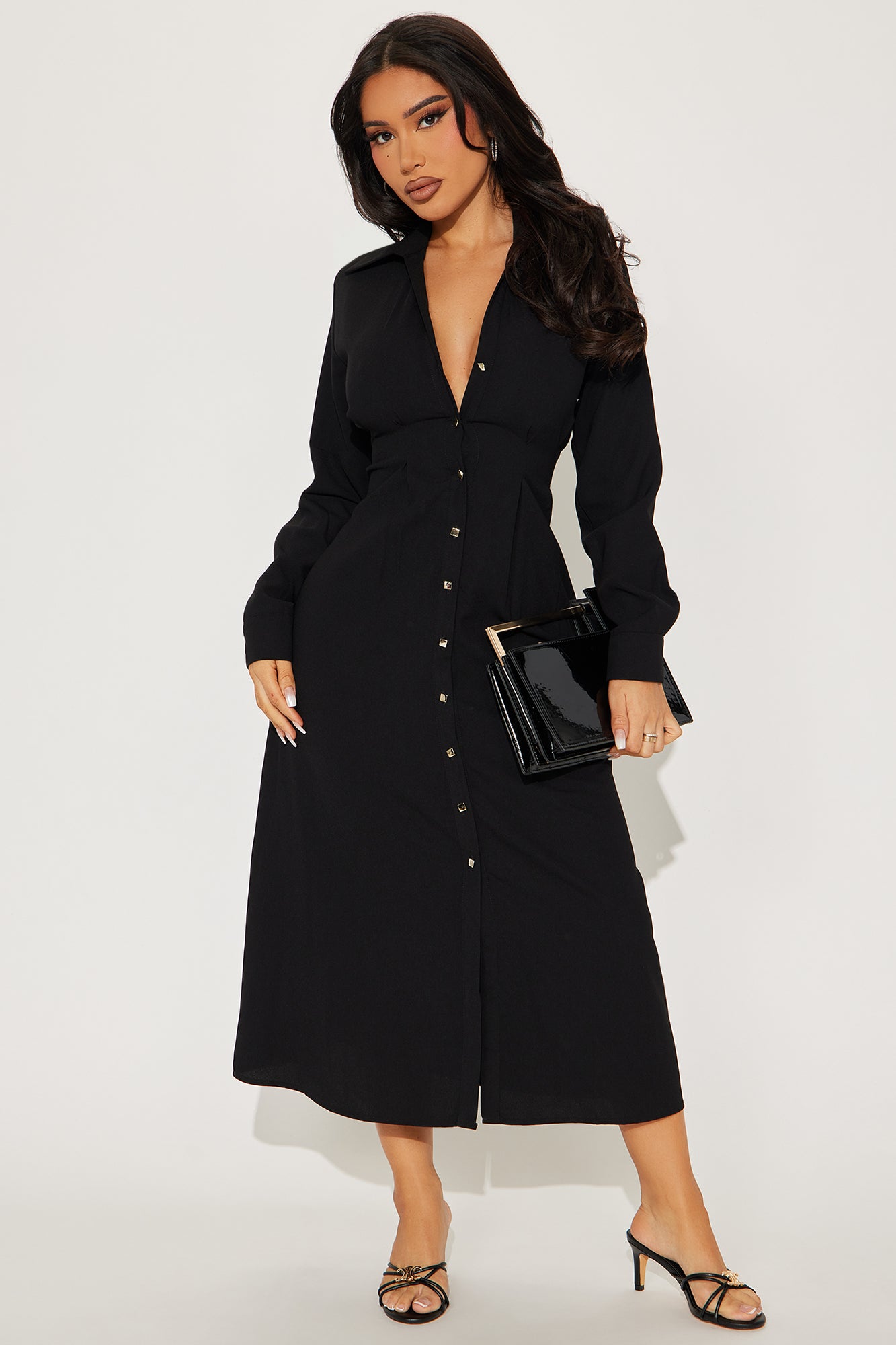 Ophelia Button Down Midi Shirt Dress
