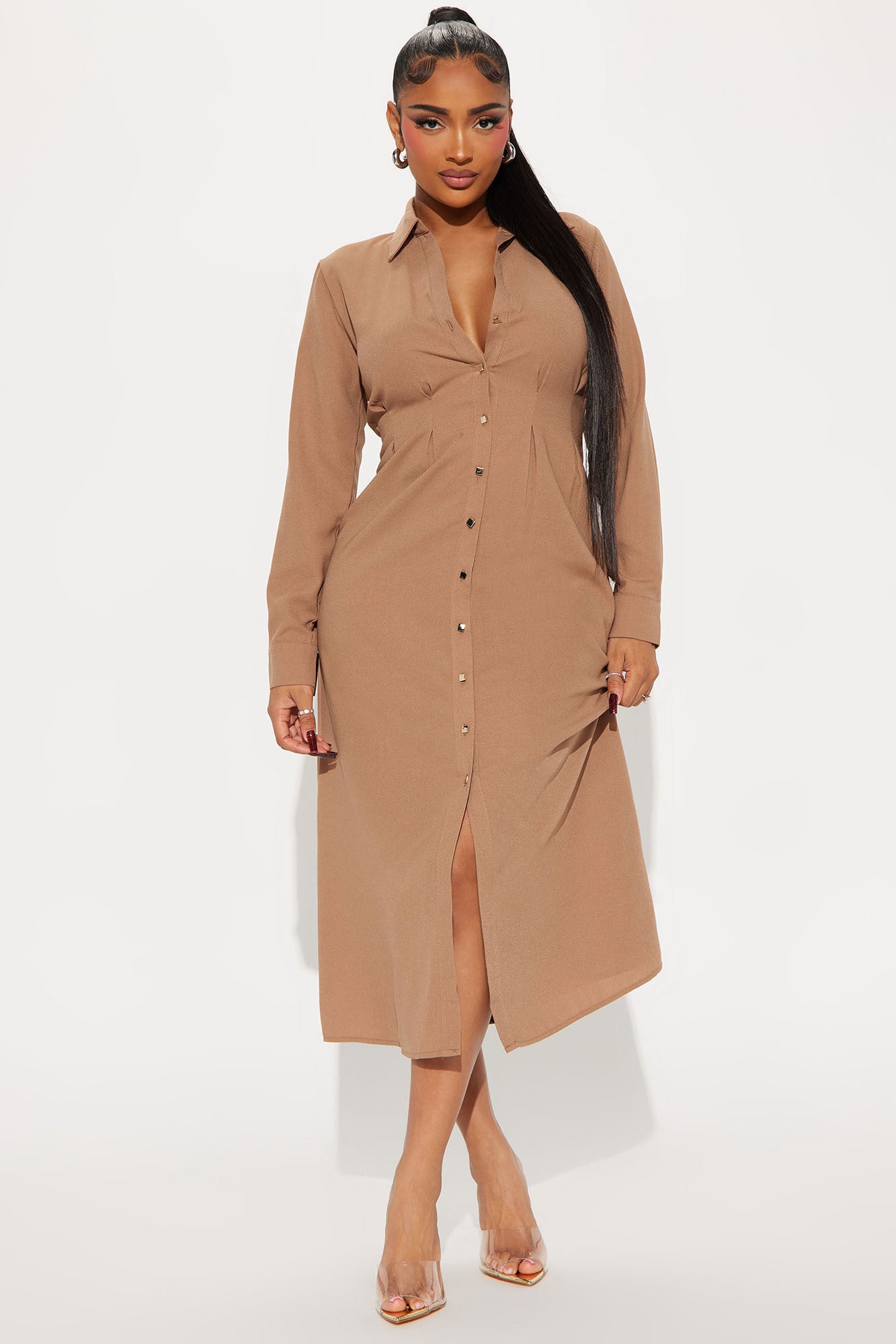 Ophelia Button Down Midi Shirt Dress