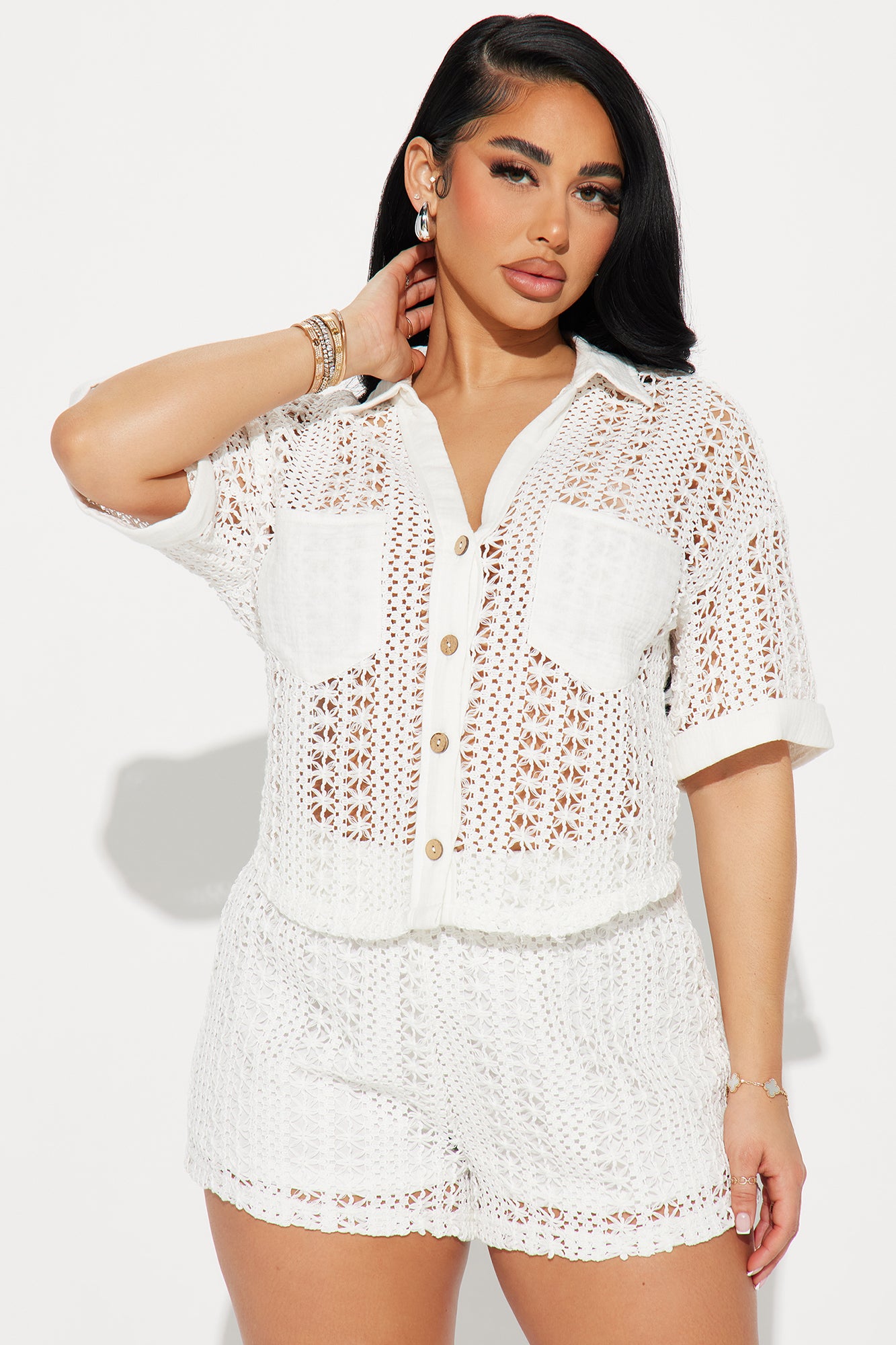 Meet At Dawn Crochet Short Set