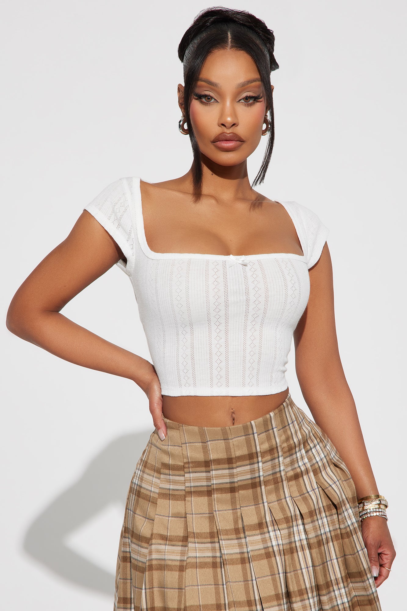 Make Me Blush Lace Trim Top