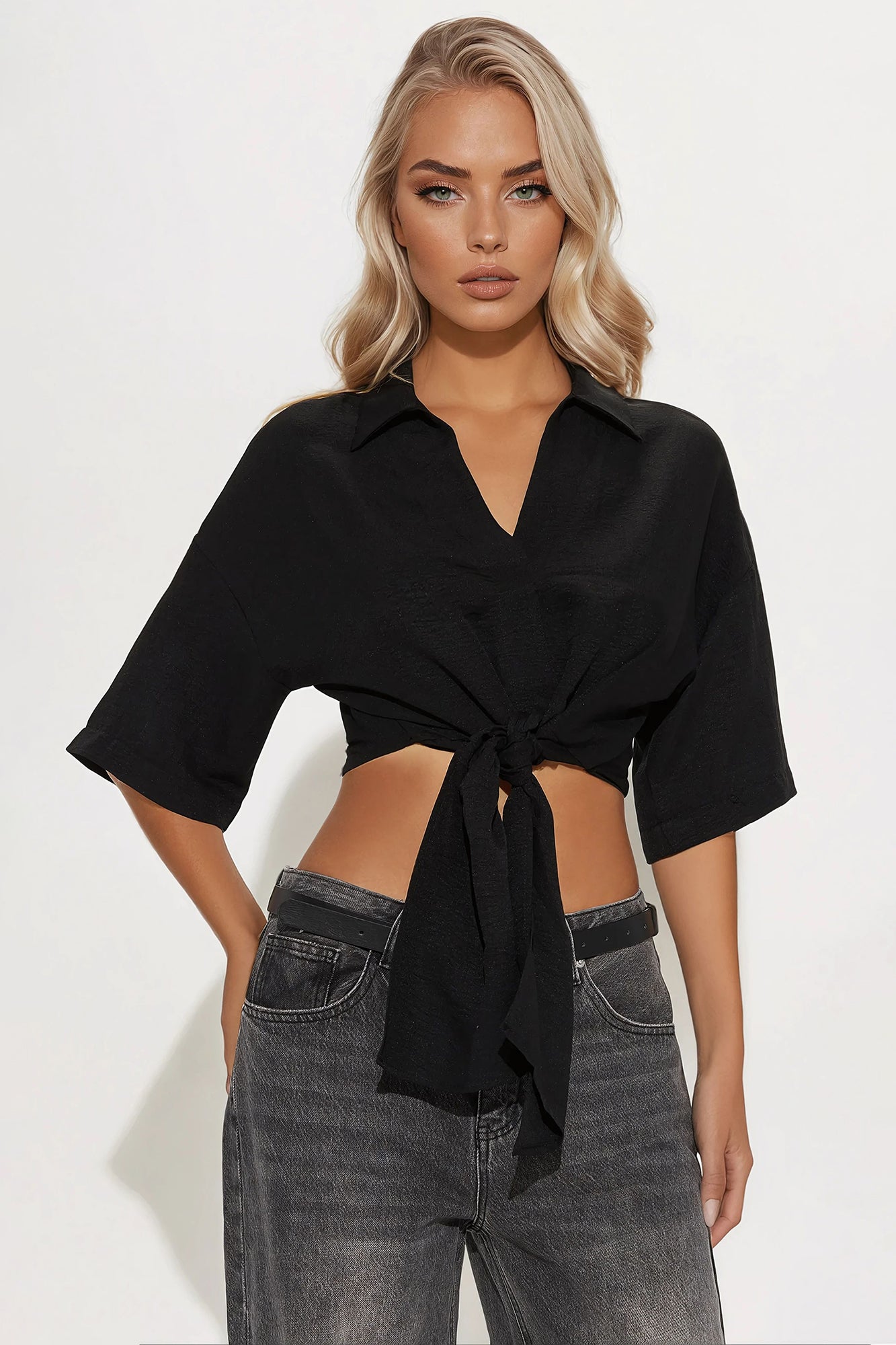 Coastal Vibe Tie Front Top