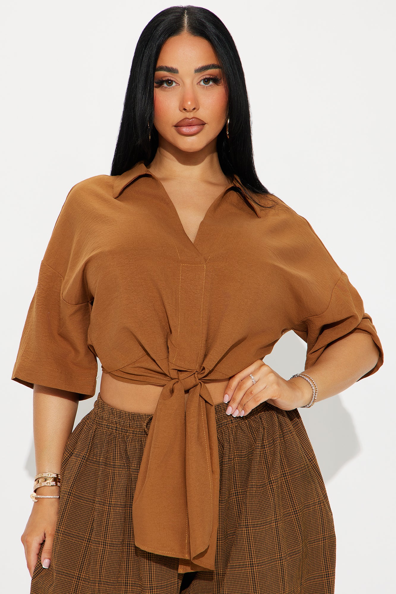 Coastal Vibe Tie Front Top