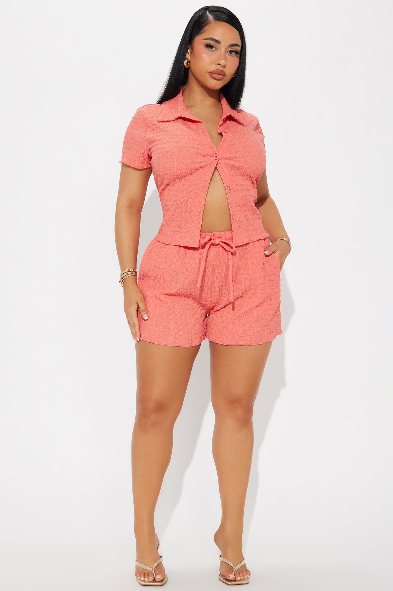 My Time Textured Short Set