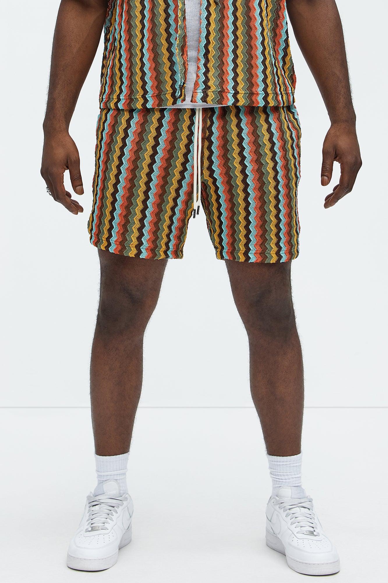 Harris Drawstring Zig Zag Shorts