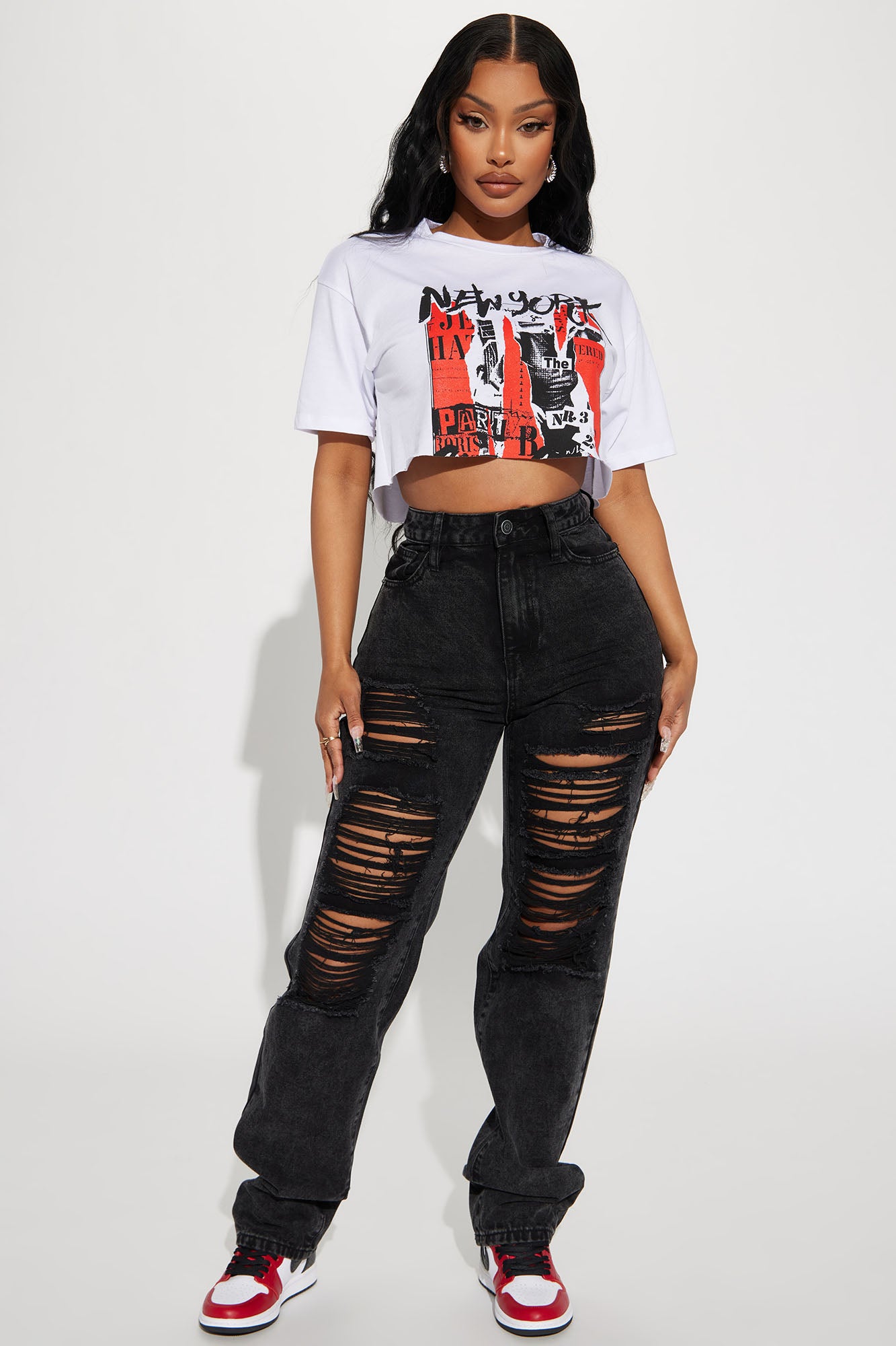 Go Hard Loose Fit Ripped Straight Leg Jean