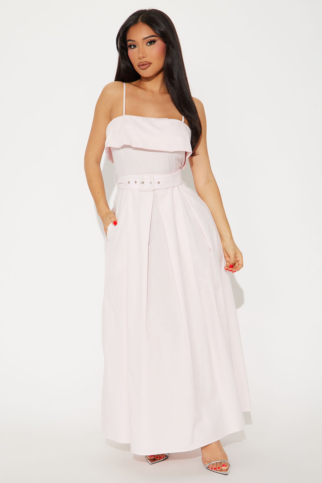 Christie Belted Poplin Midi Dress