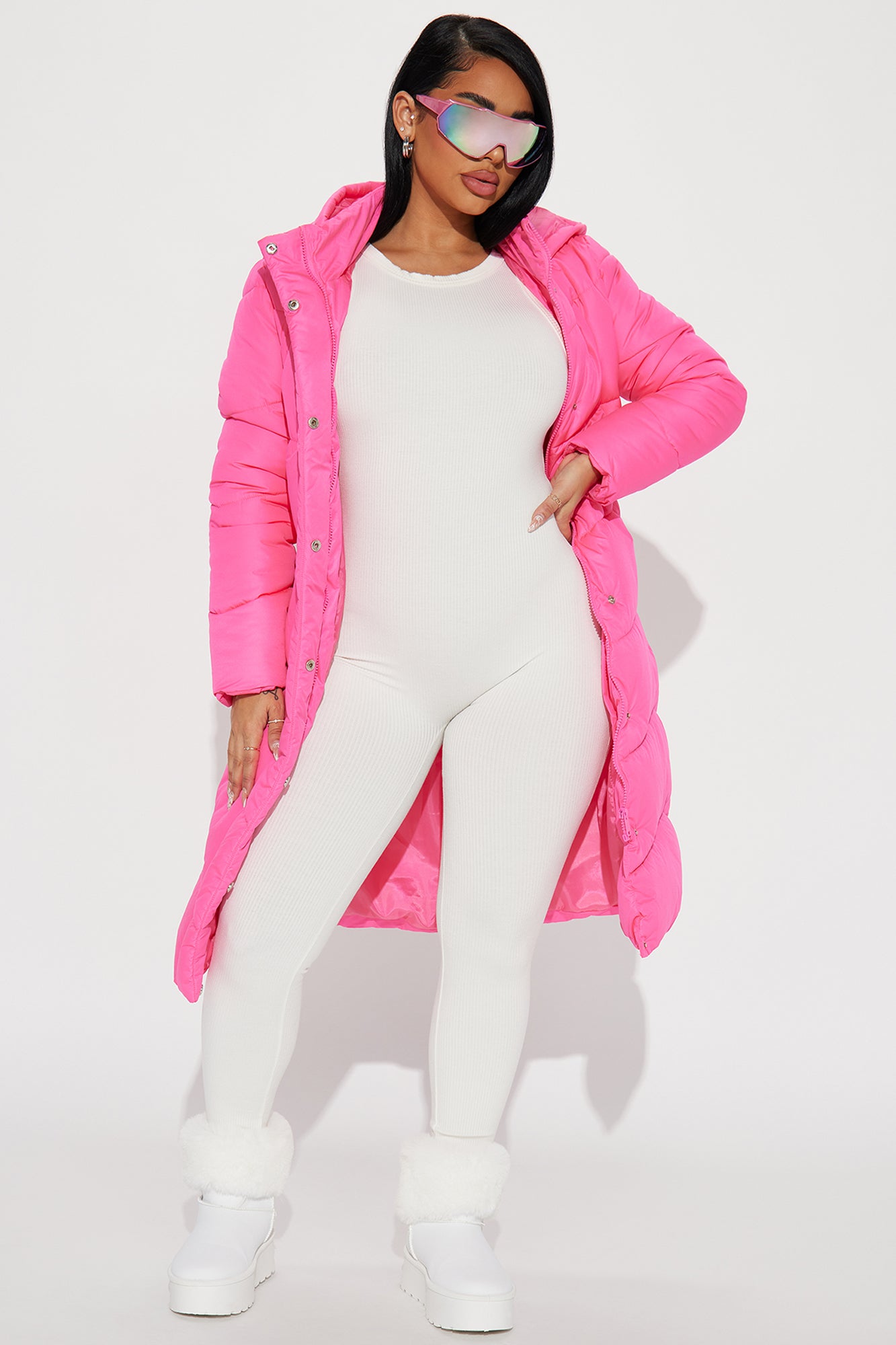 Snow Style Belted Puffer Jacket