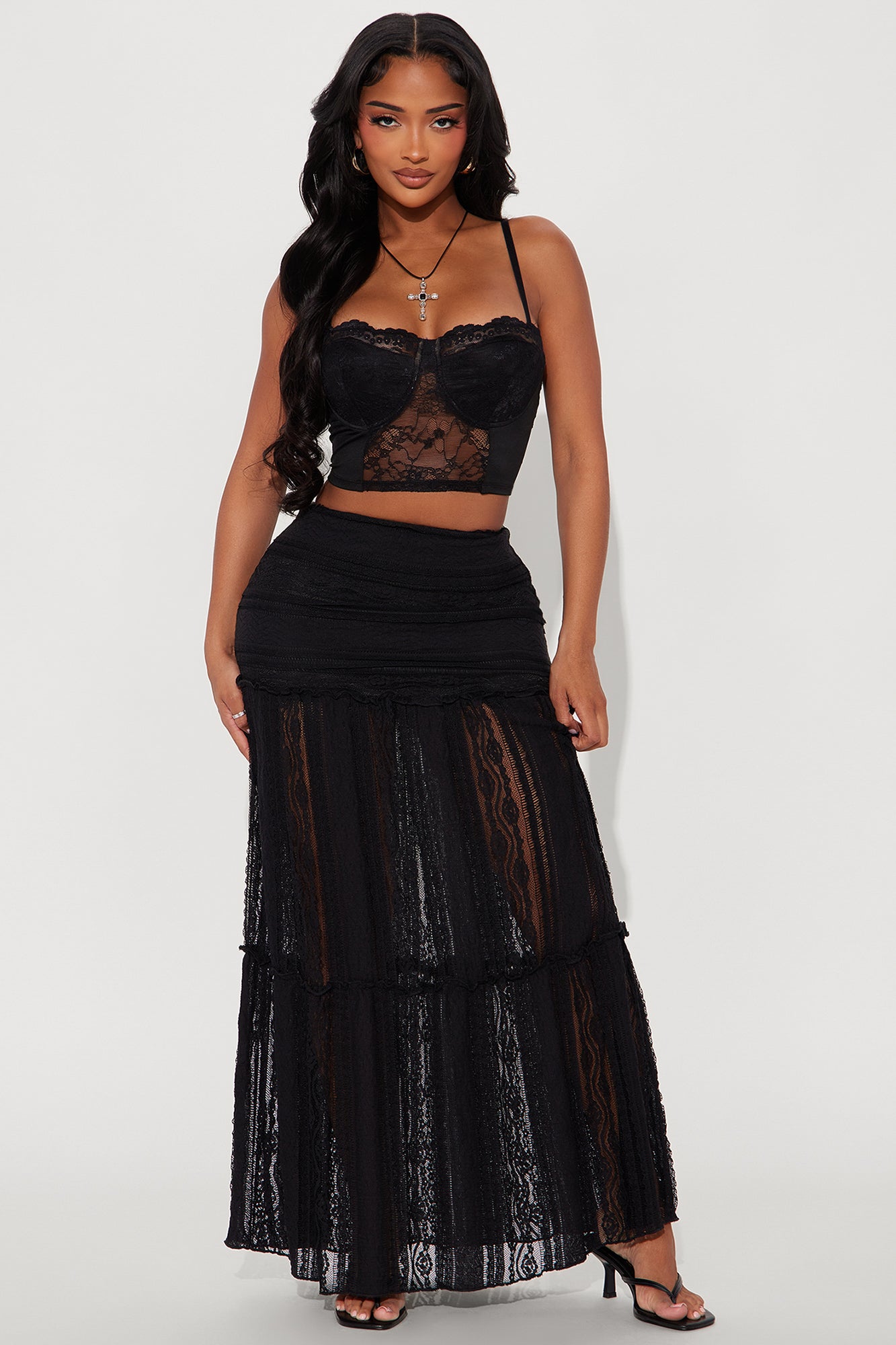 Know Your Worth Lace Maxi Skirt