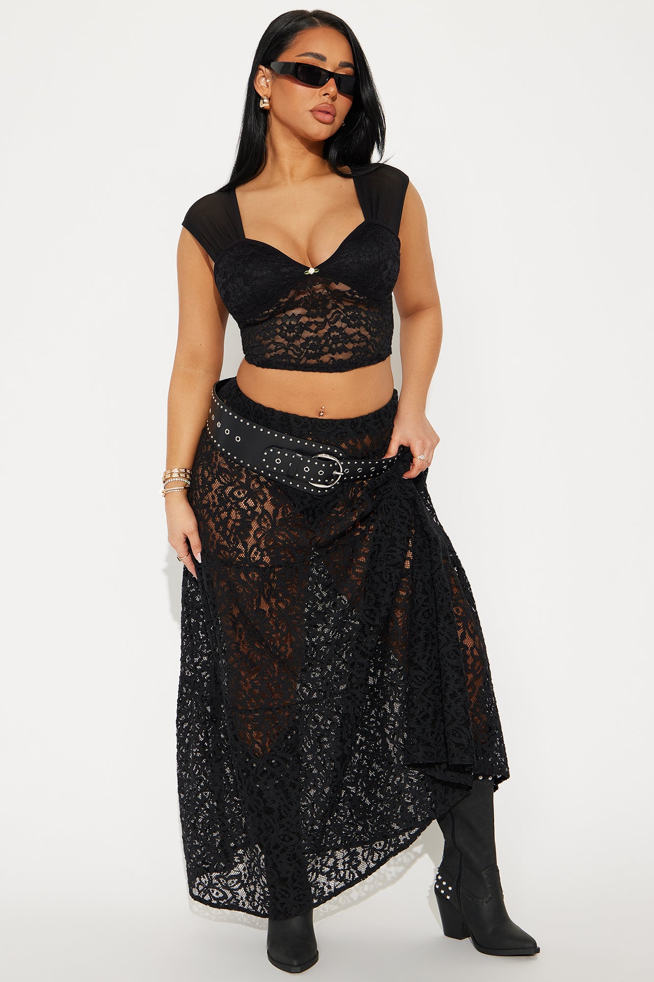 Keep It Sweet Tiered Lace Maxi Skirt