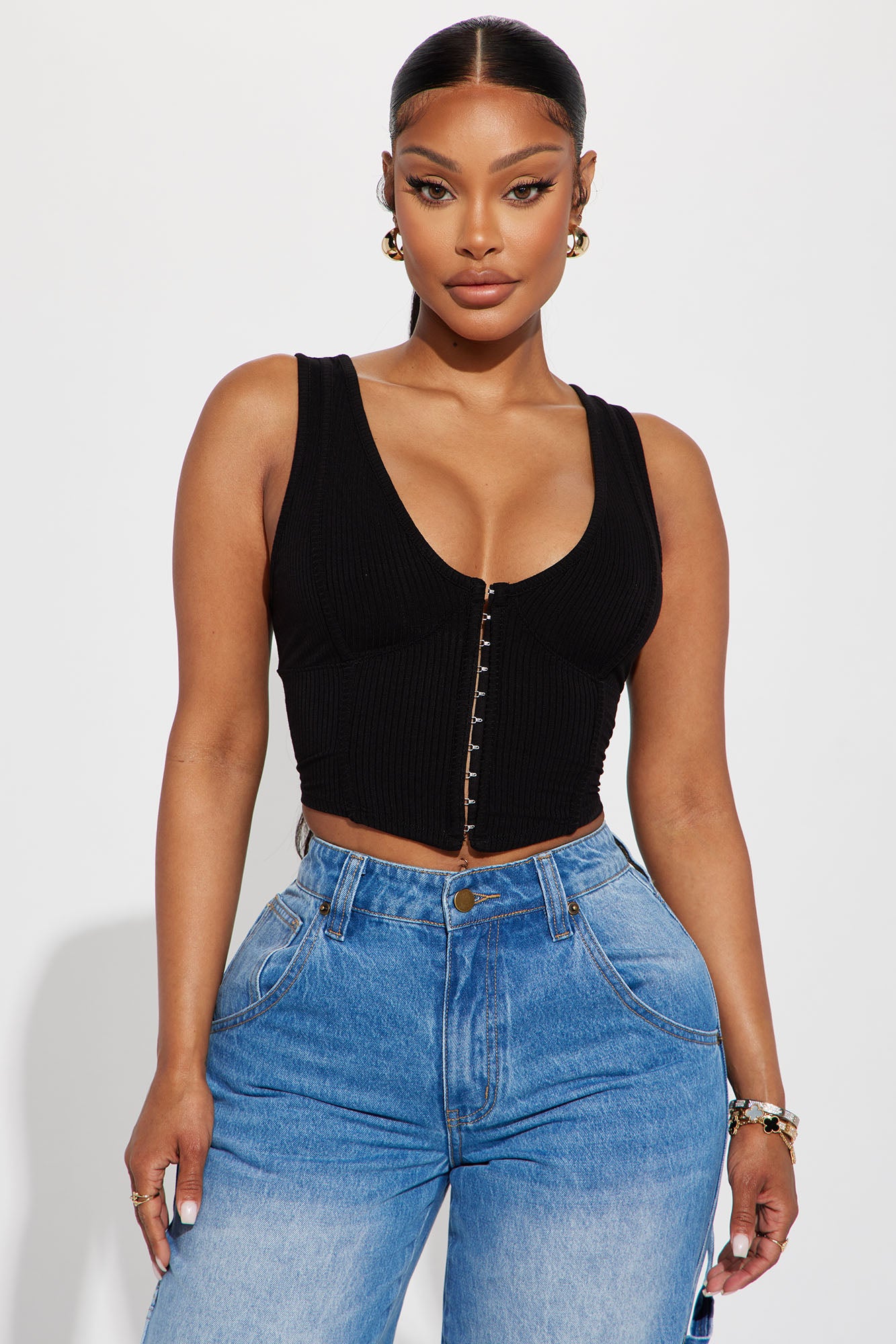 Natalie Ribbed Corset Top