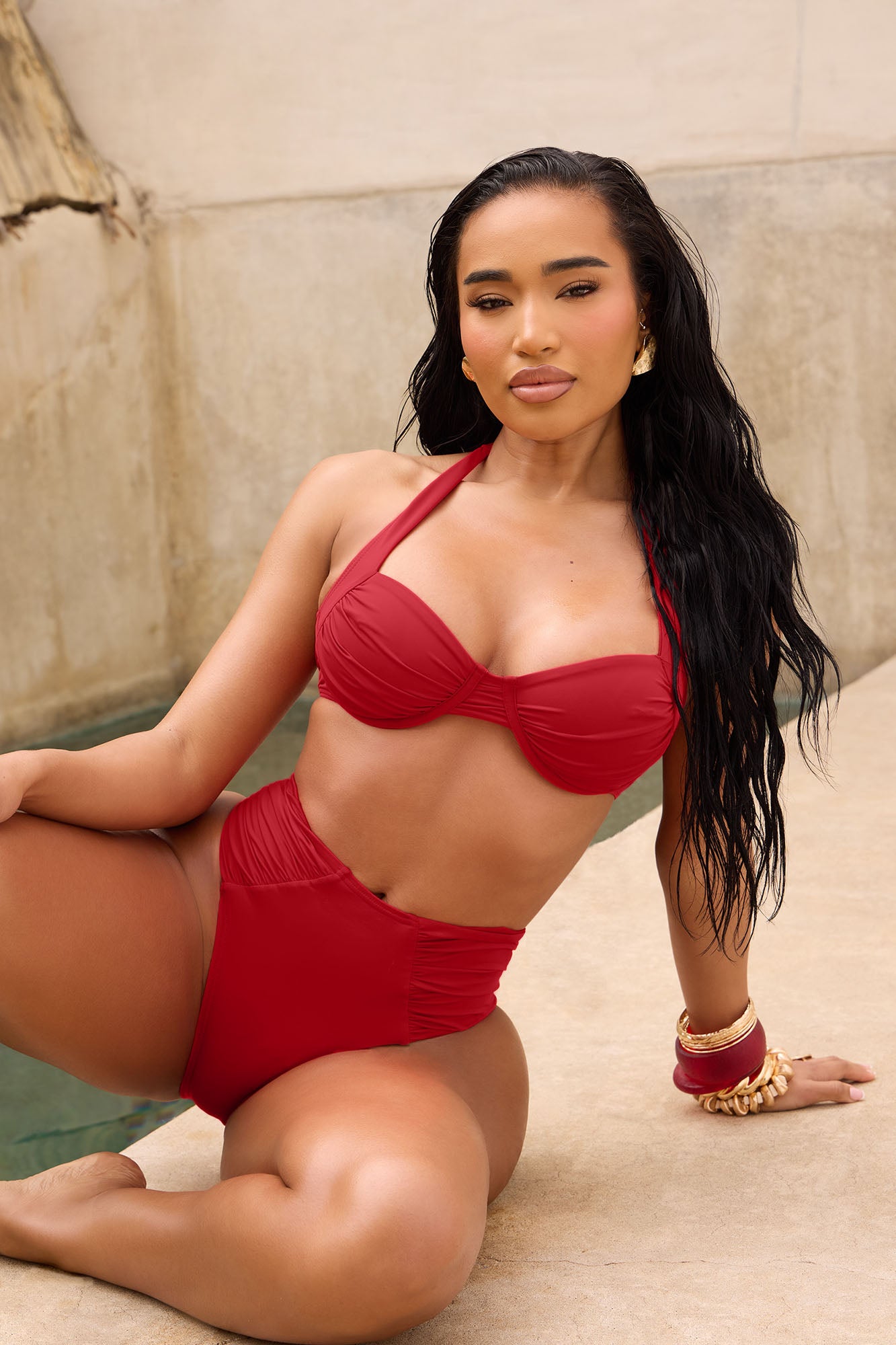 Summer Feels Ruched Underwire 2 Piece Bikini