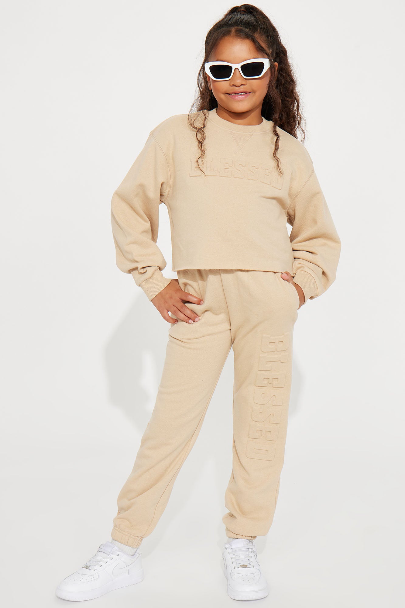 Mini Blessed Fleece Matching Pant Set