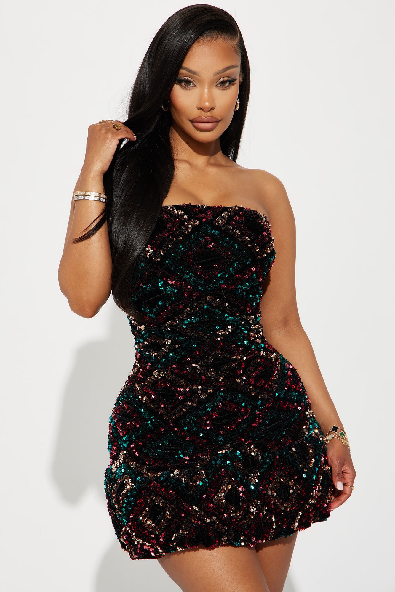 Cleo Sequin Bubble Mini Dress